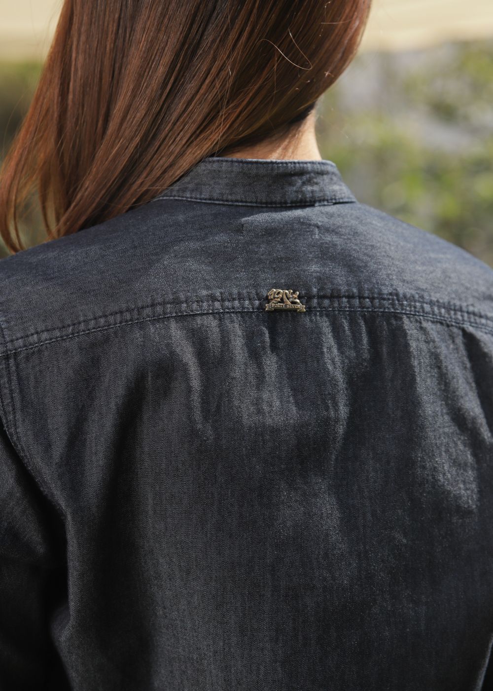 denim Kurti in Charcoal