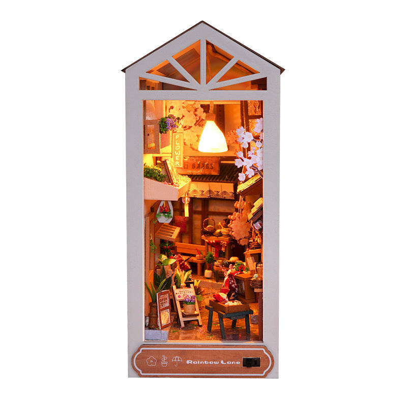 Cottage After Rain Alley Assembled Three-dimensional Book Stand Model Ornaments