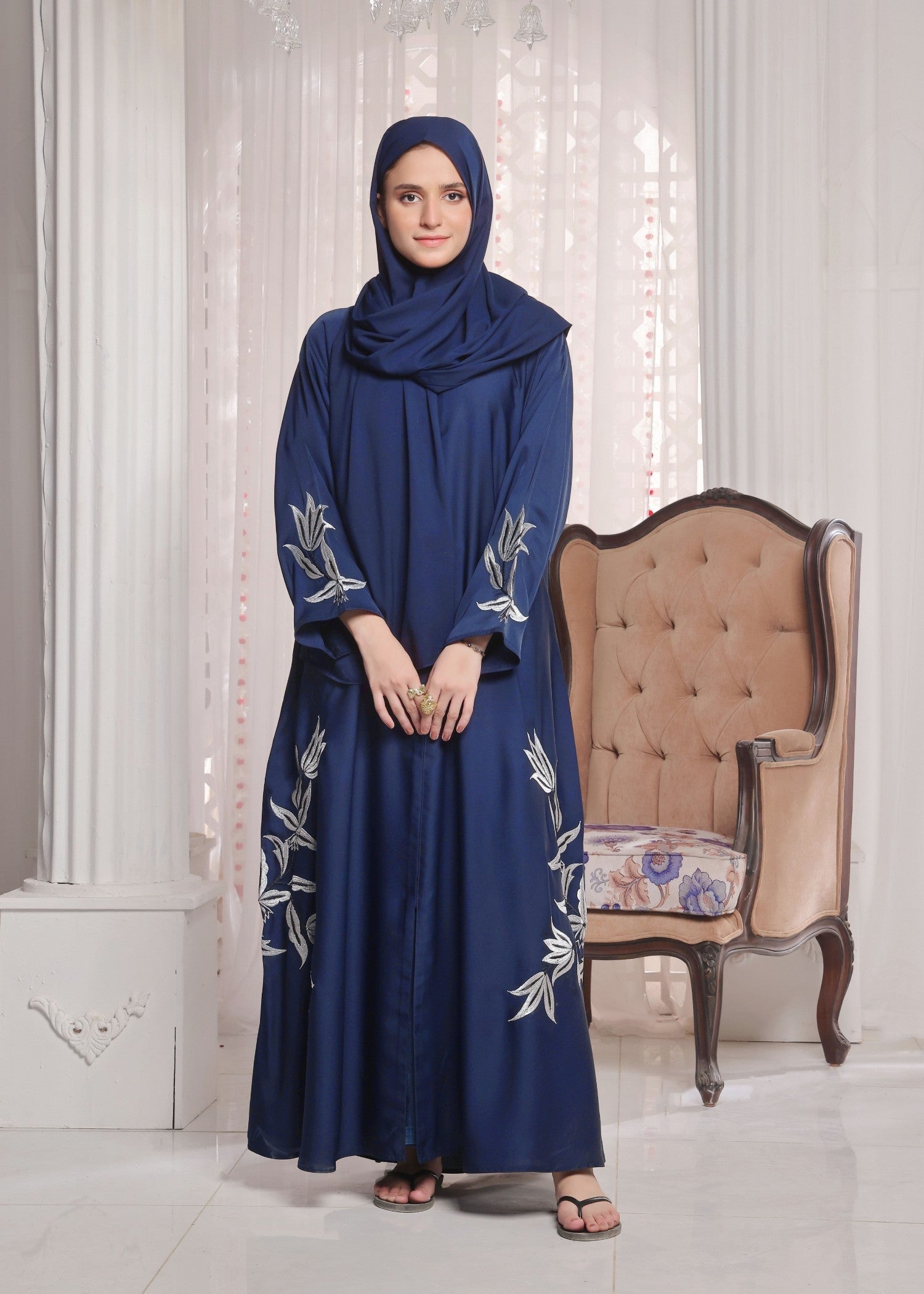nidha Abaya in Dark blue