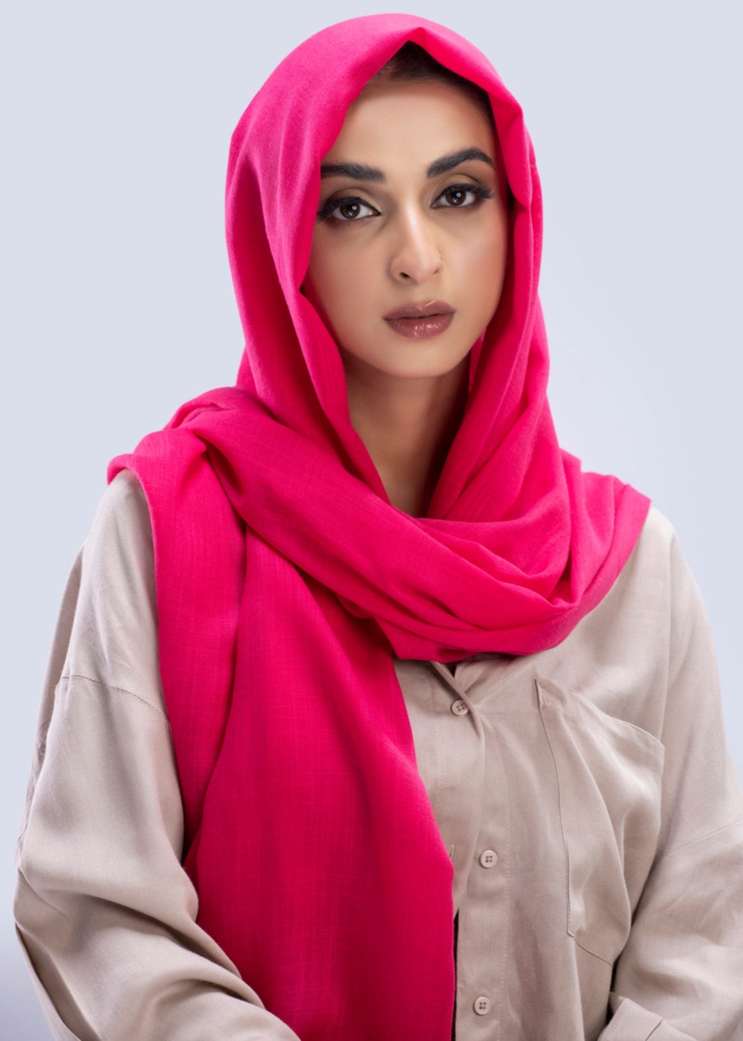 lawn Hijab in Shocking pink