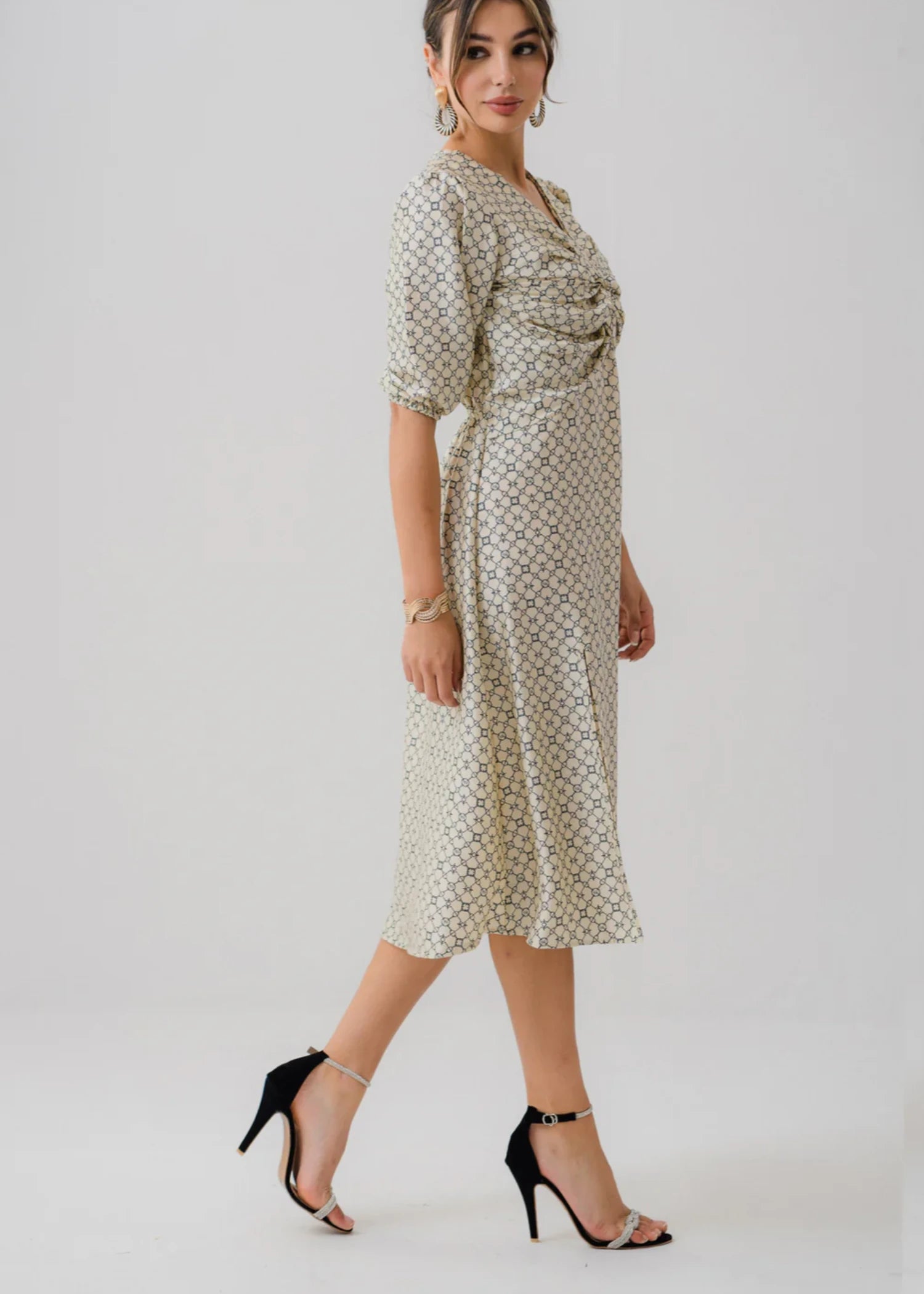 polyester Dress in Ivory