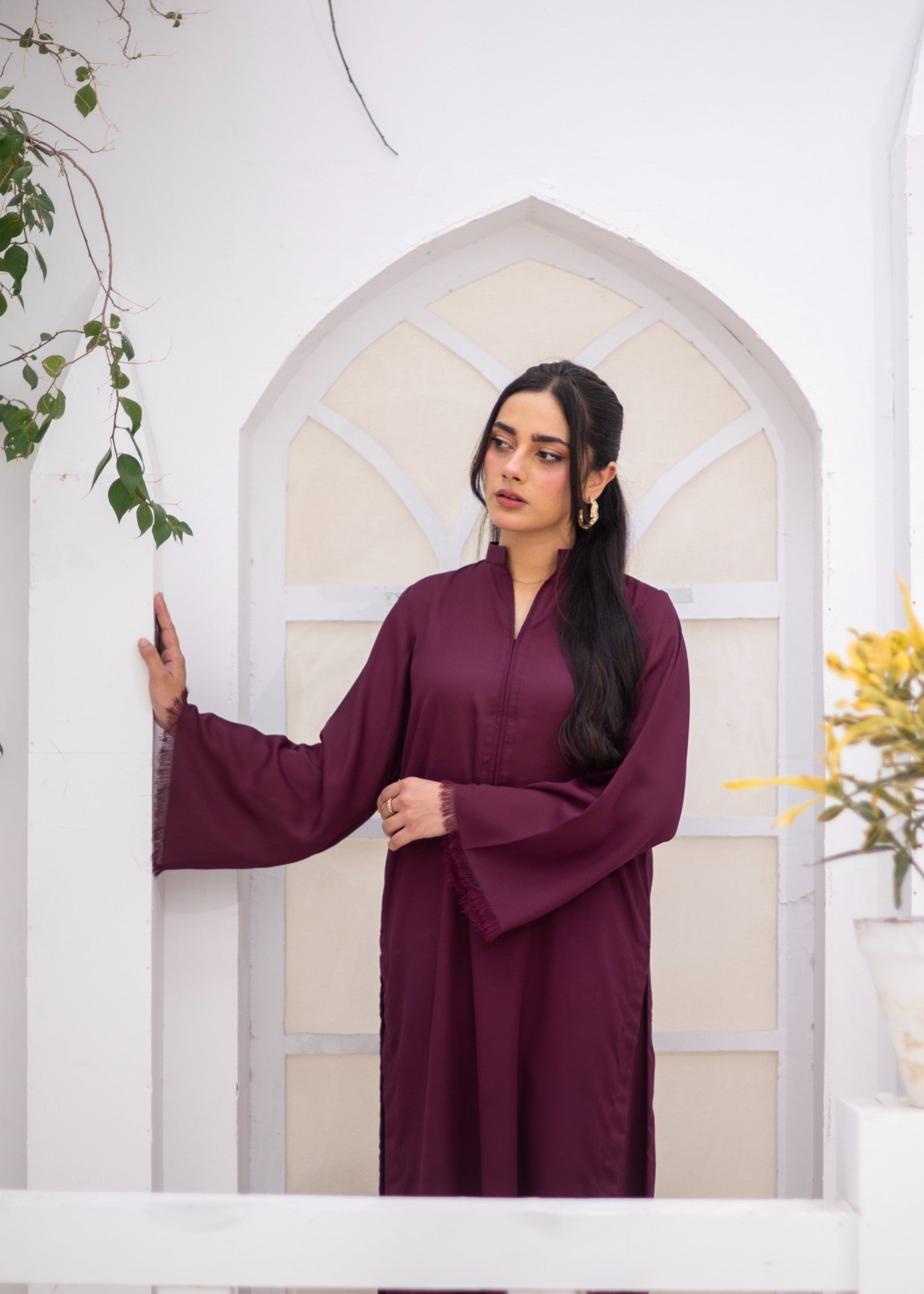 georgette Co Ord Sets in Burgundy