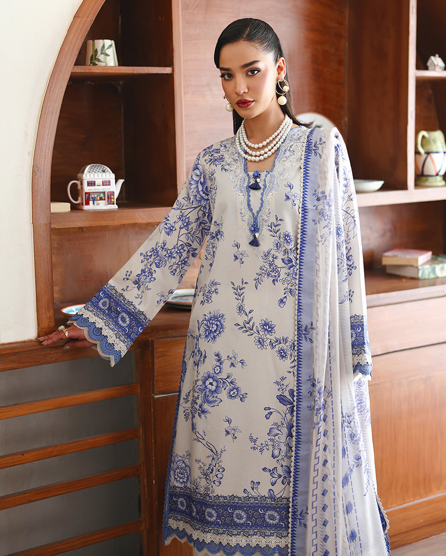 Eclat Garden Printed Lawn – Lilac bloom