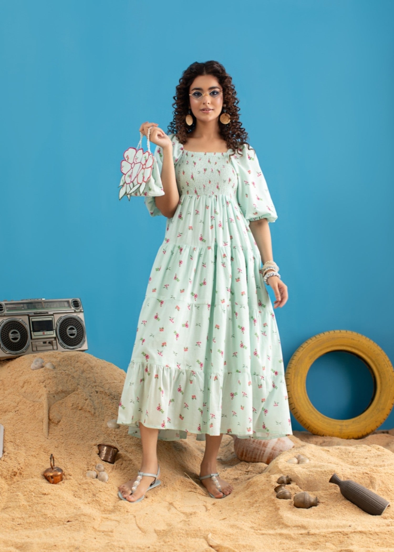 lawn Frock in Sky blue