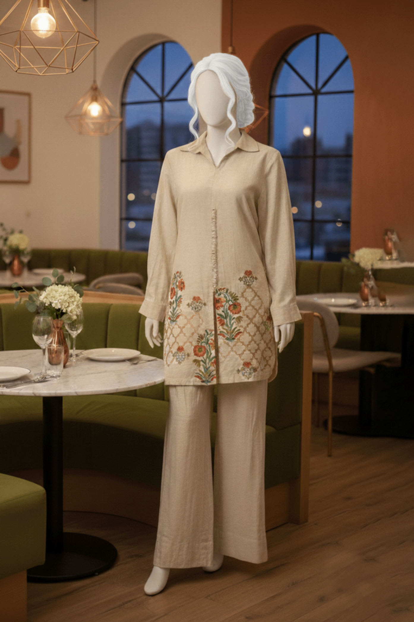 linen Co ord Sets in Cream
