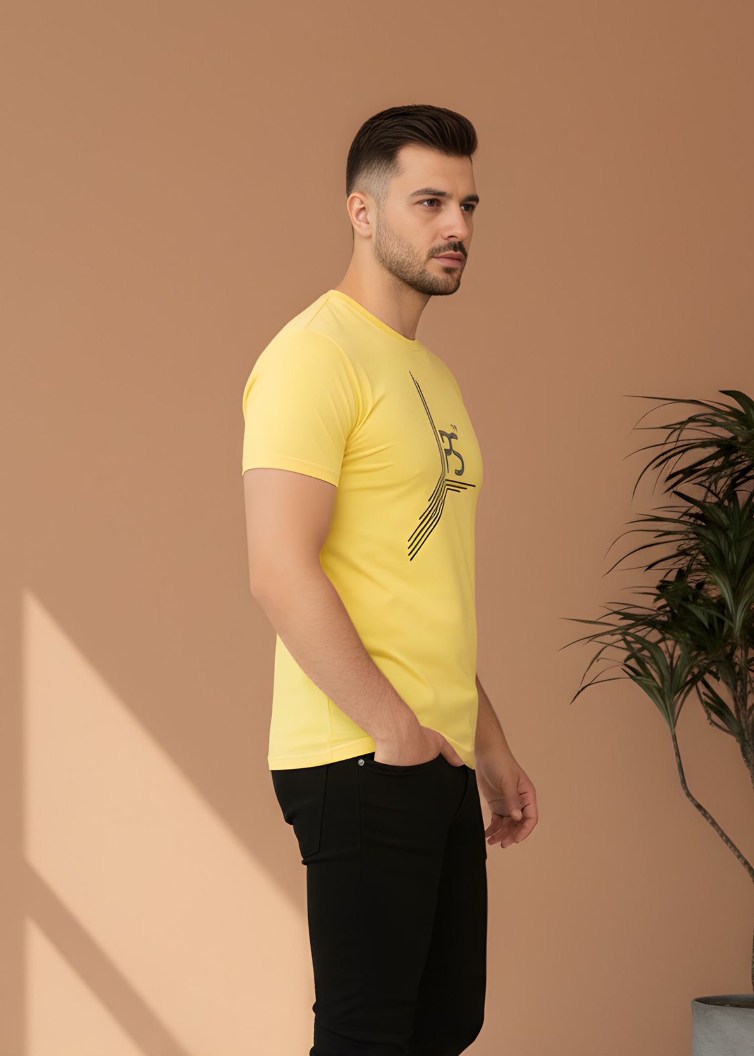 polyester nylon T Shirt in Yellow