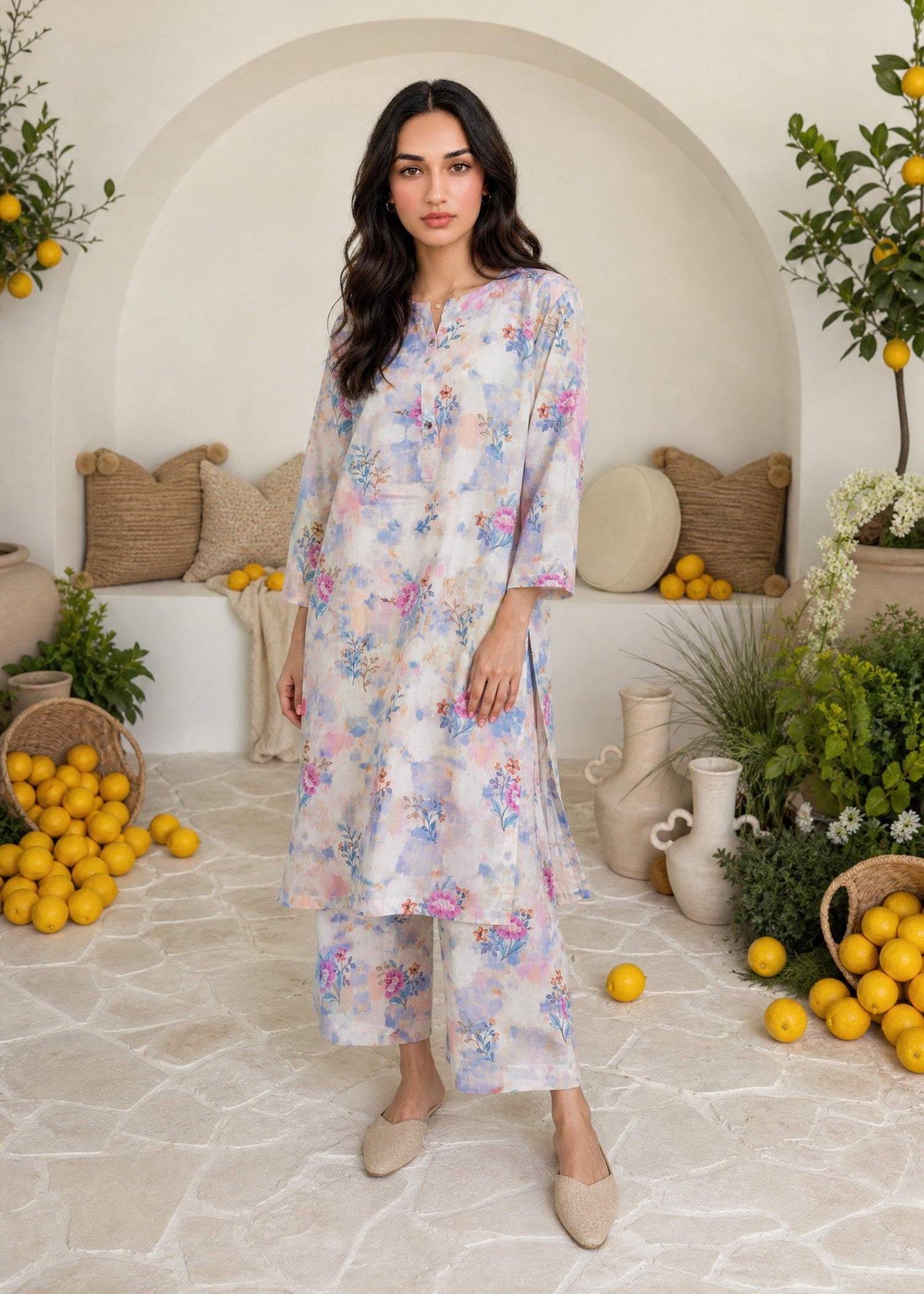 lawn Co Ord Sets in Ivory