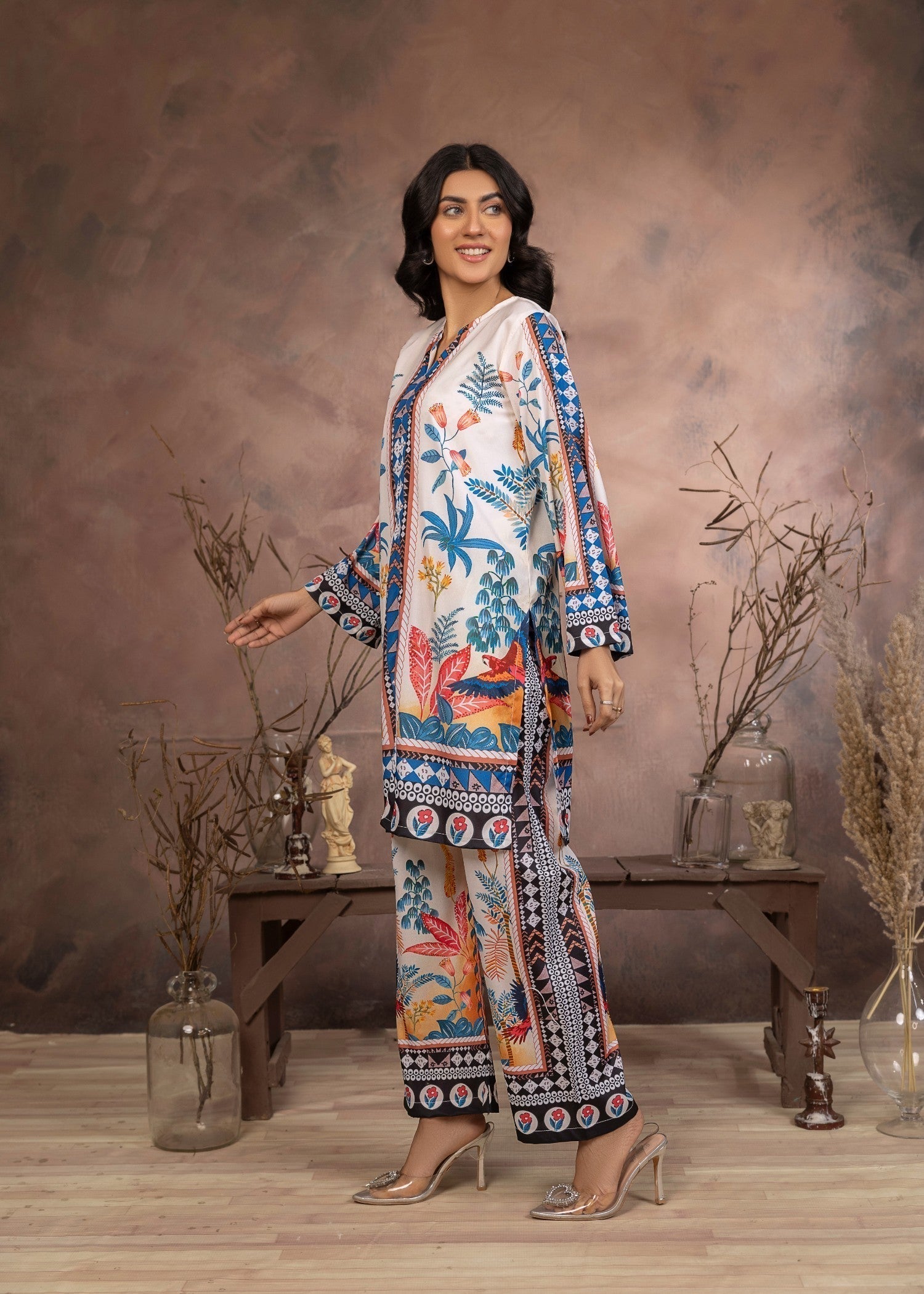 polyester crepe Co Ord Sets in White