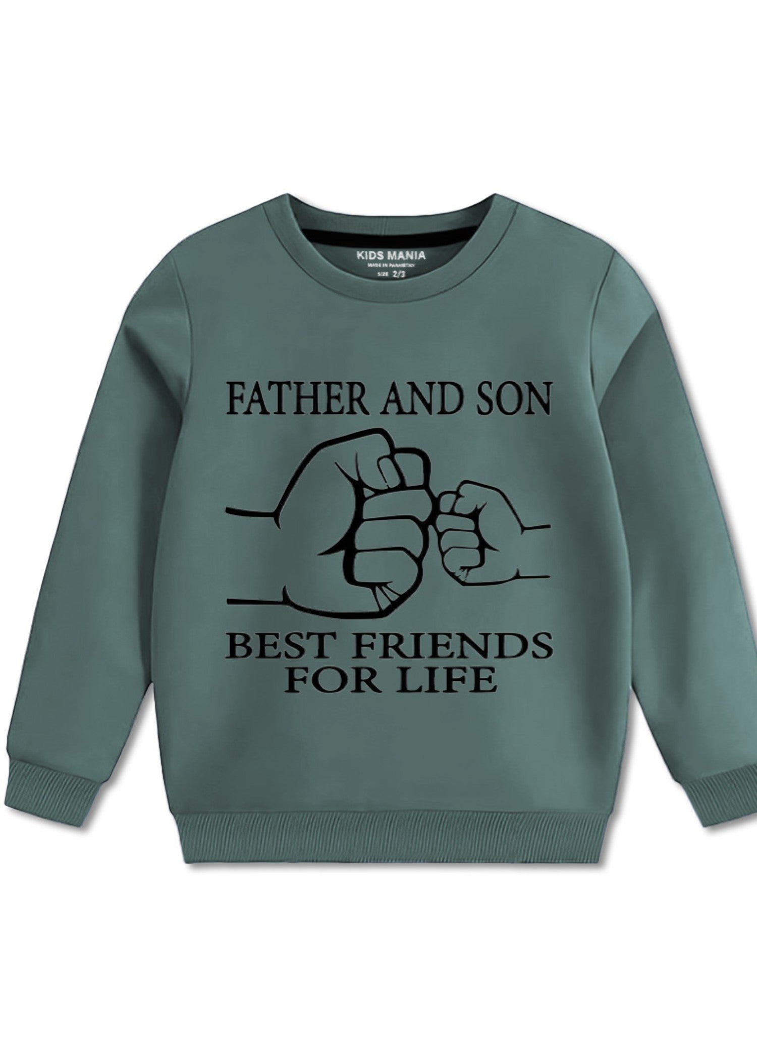 fleece Sweatshirt in Dark green