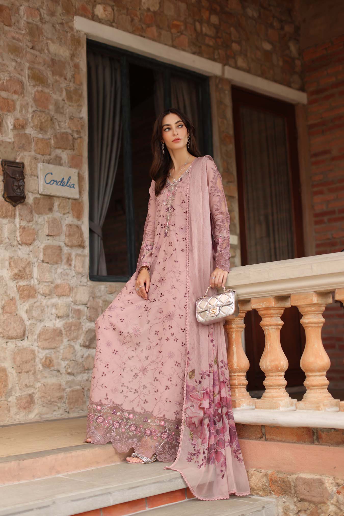 Luxury Eid Schiffli Laserkari Lawn – D1 - B - Sorina