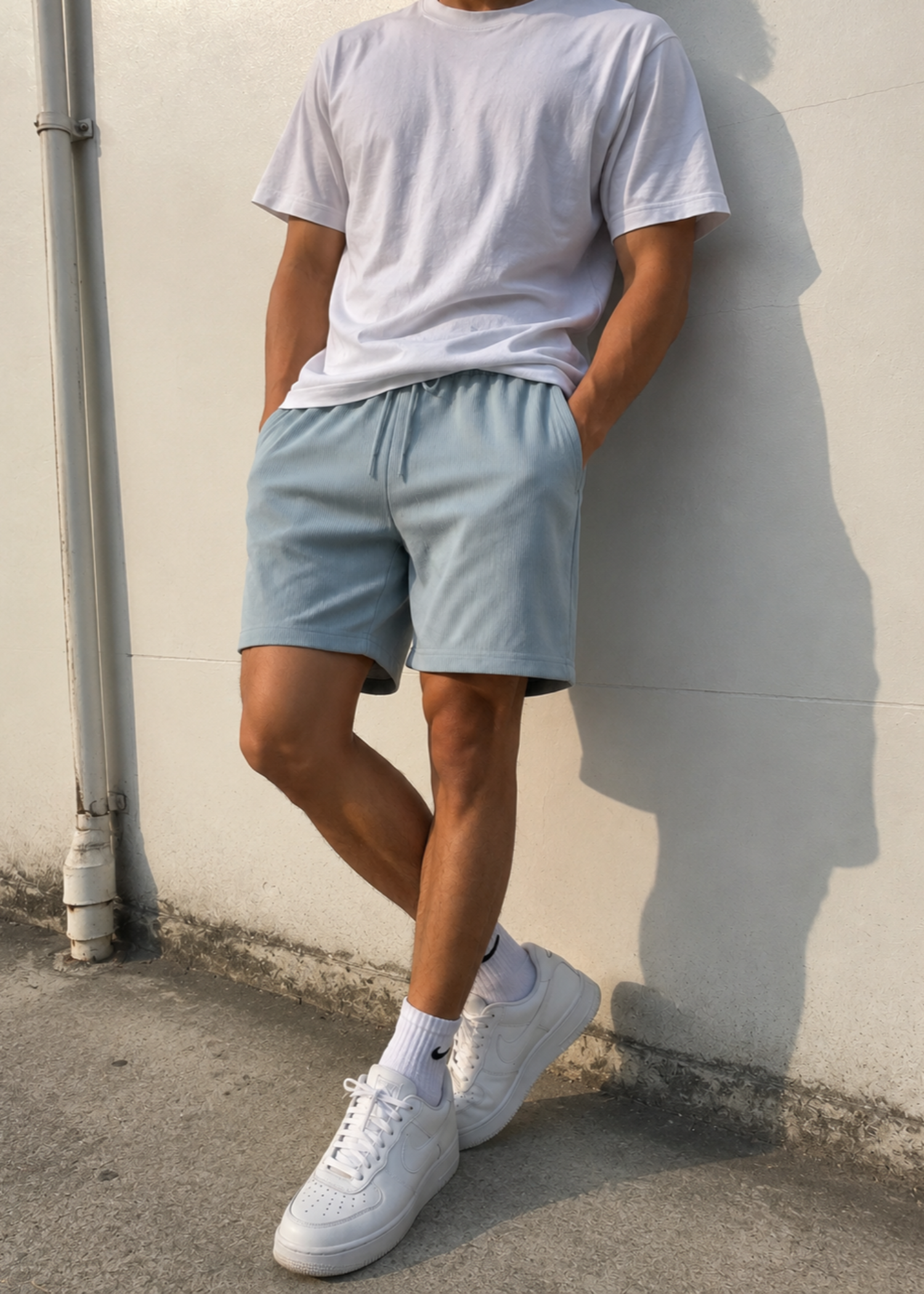 terry Shorts in Ice blue
