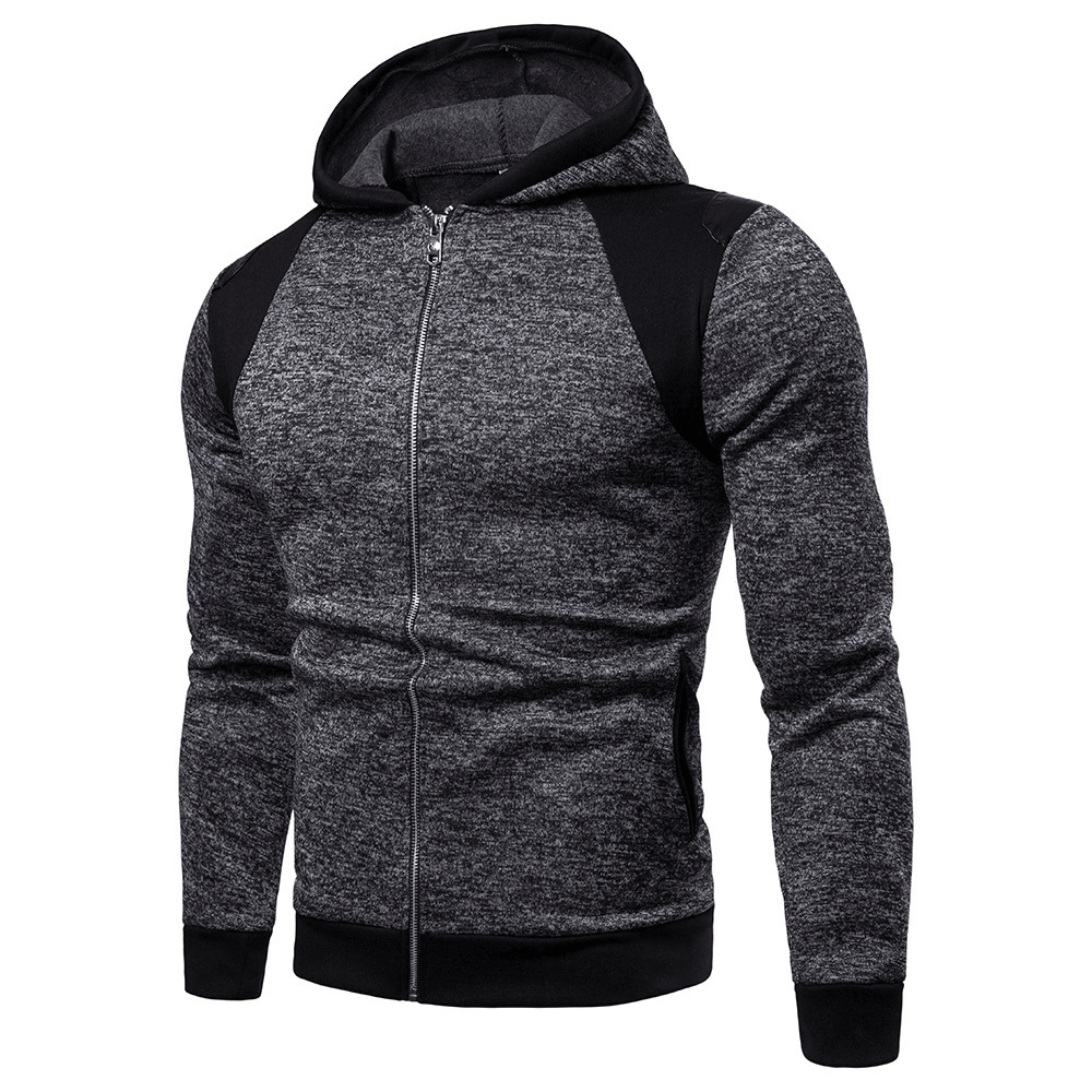New Style Men'S Sweater Creative Splicing Sleeve Casual Hooded Men'S Sweater