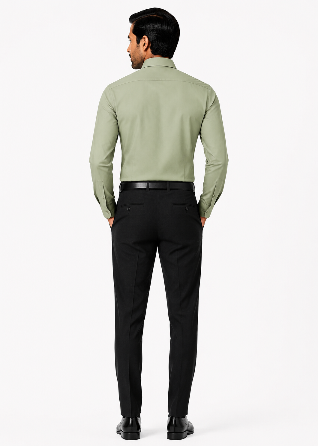 cotton Formal Shirt in Moss green