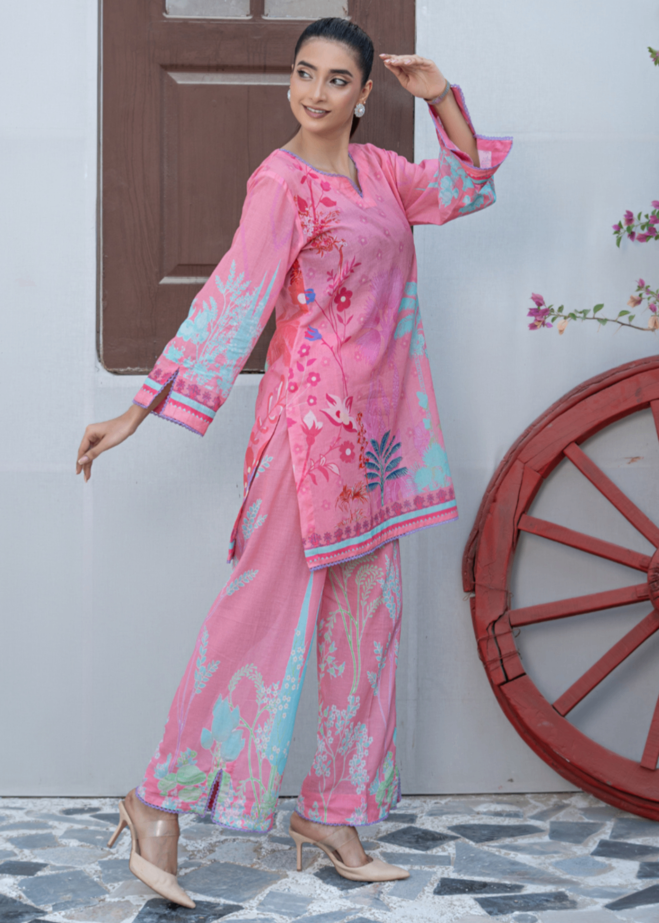 lawn Co Ord Sets in Pink