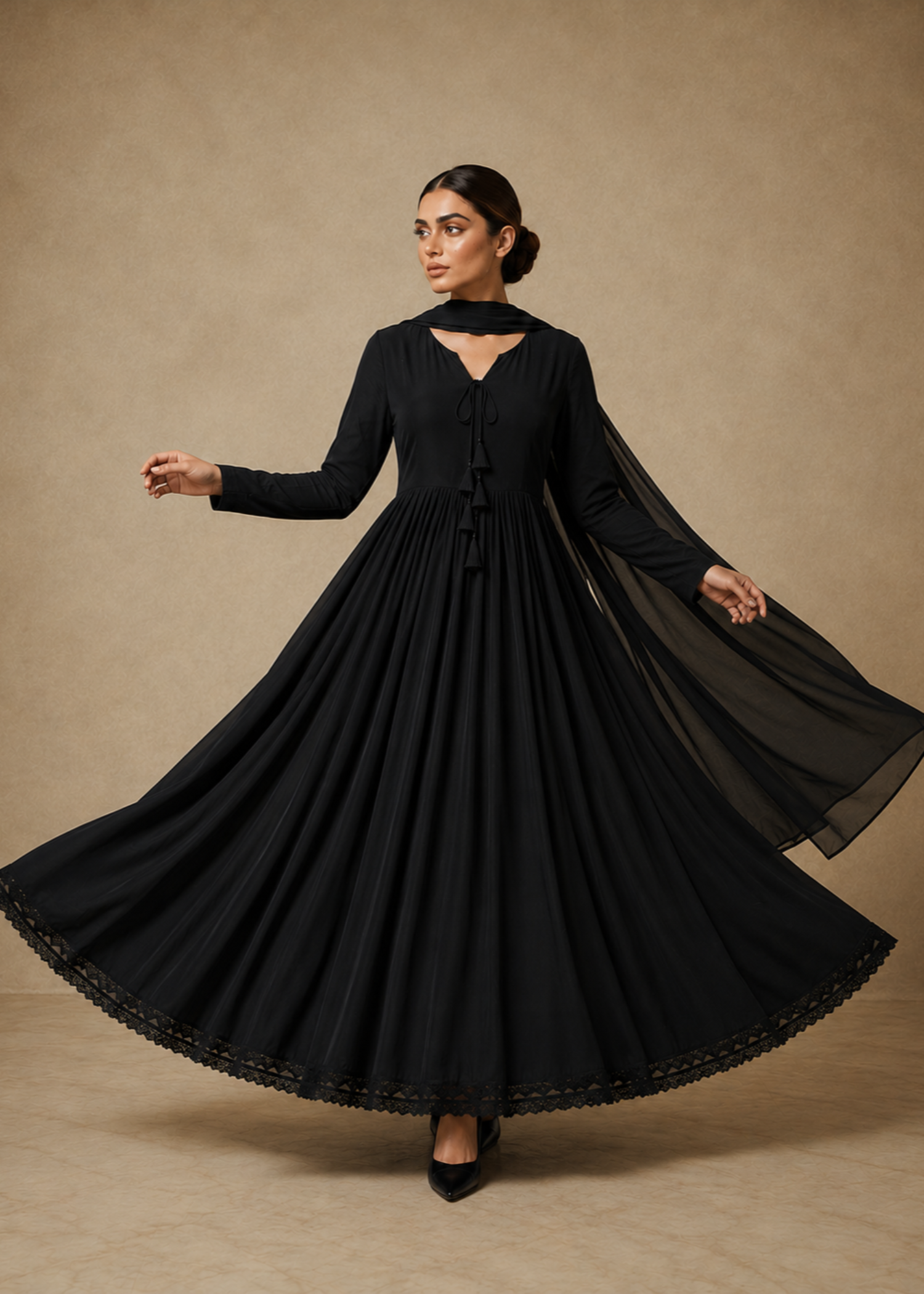 chiffon Maxi in Black