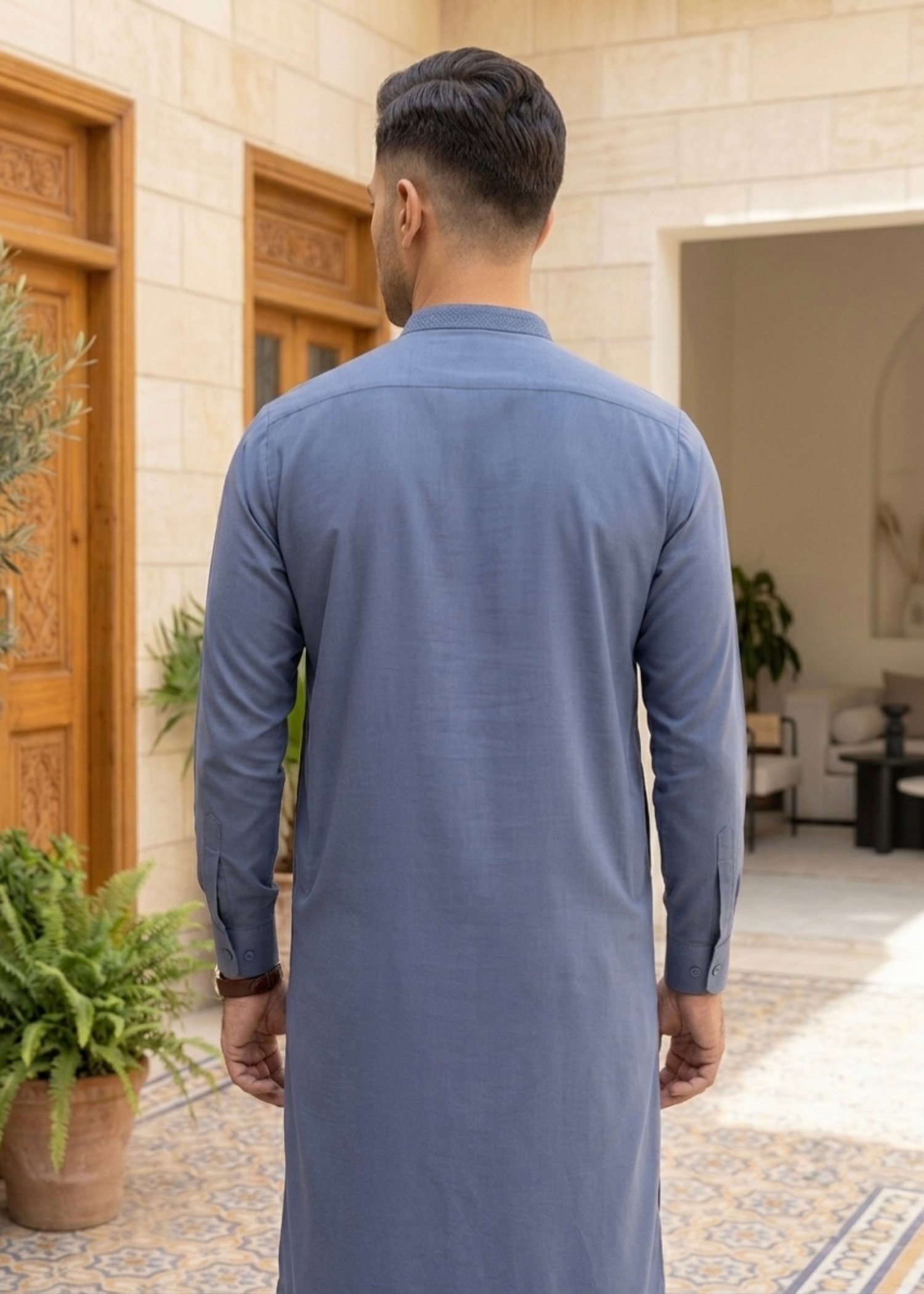 wash & wear Shalwar Kameez in Sapphire blue