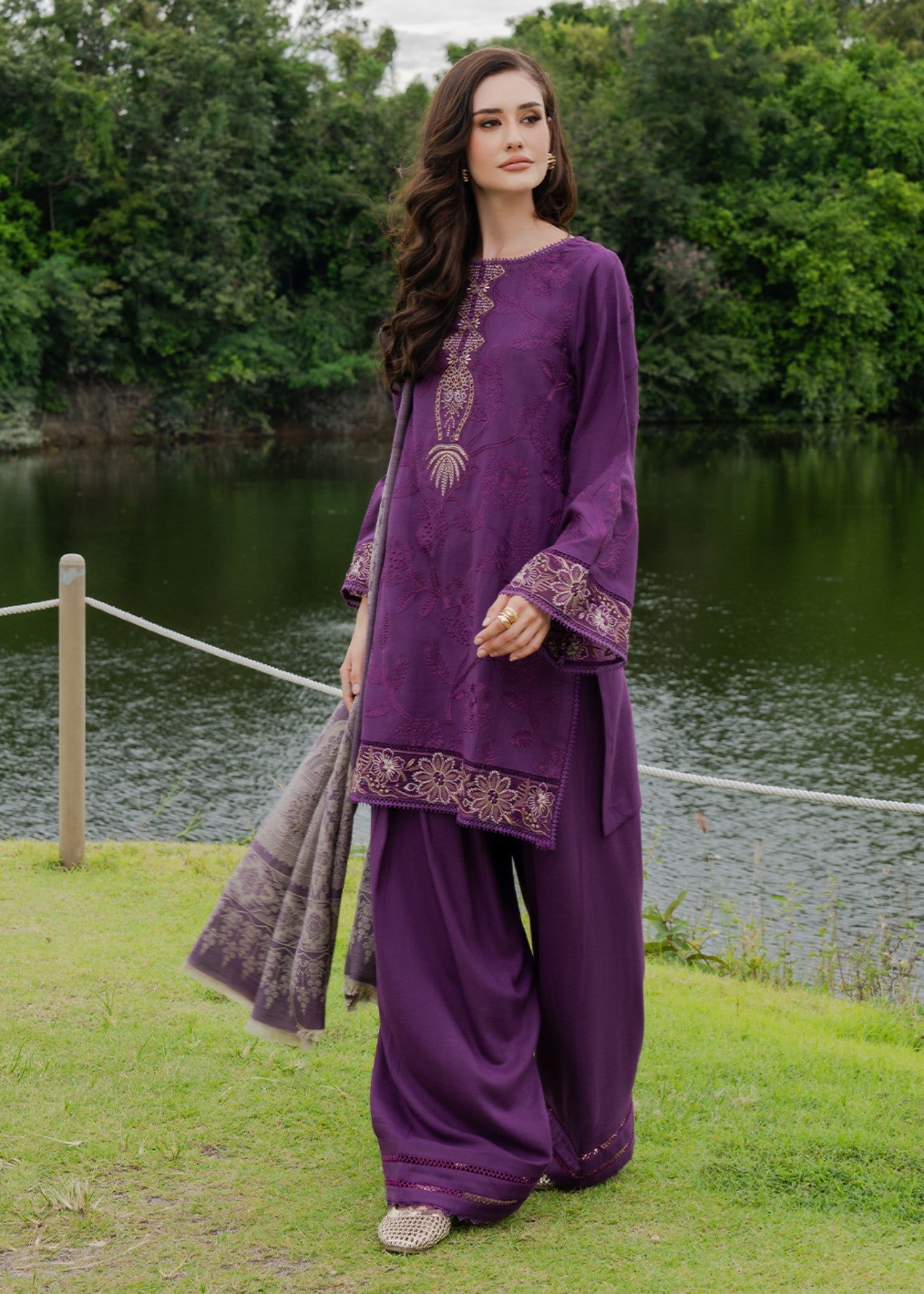 wool Unstitched in Purple