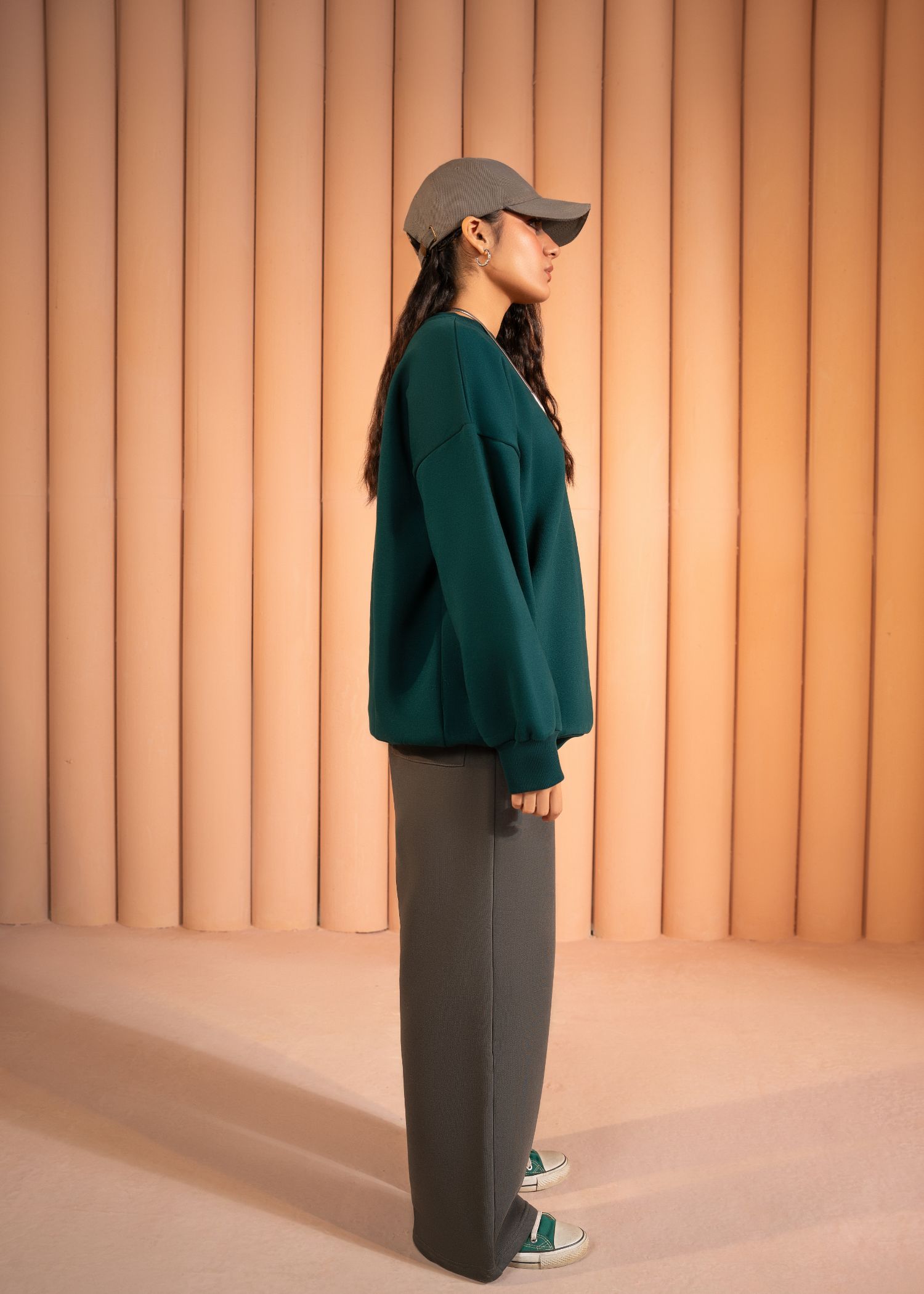 fleece Sweatshirt in Green