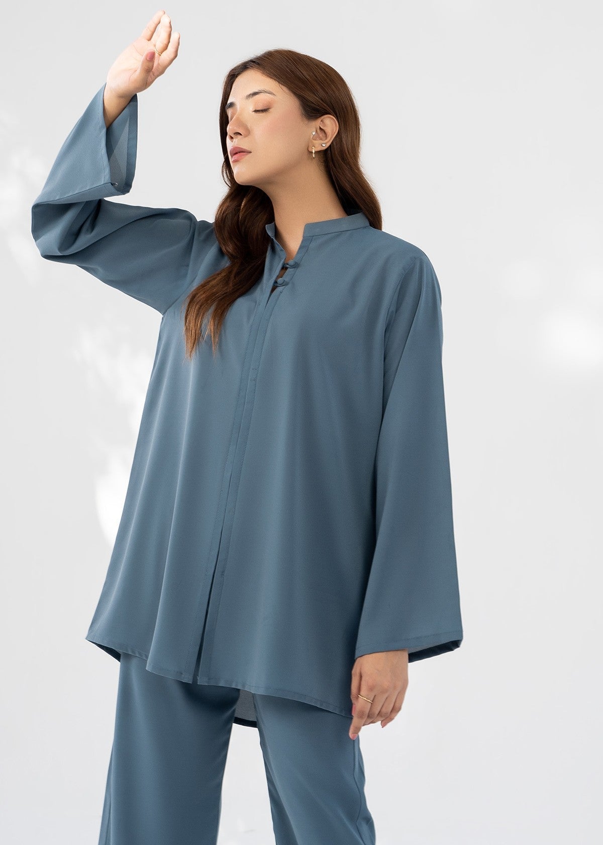 georgette Co Ord Sets in Steal grey
