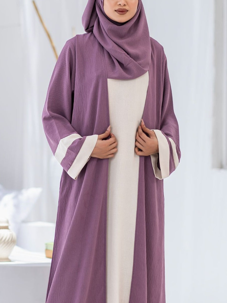 polyester Abaya in Lavender