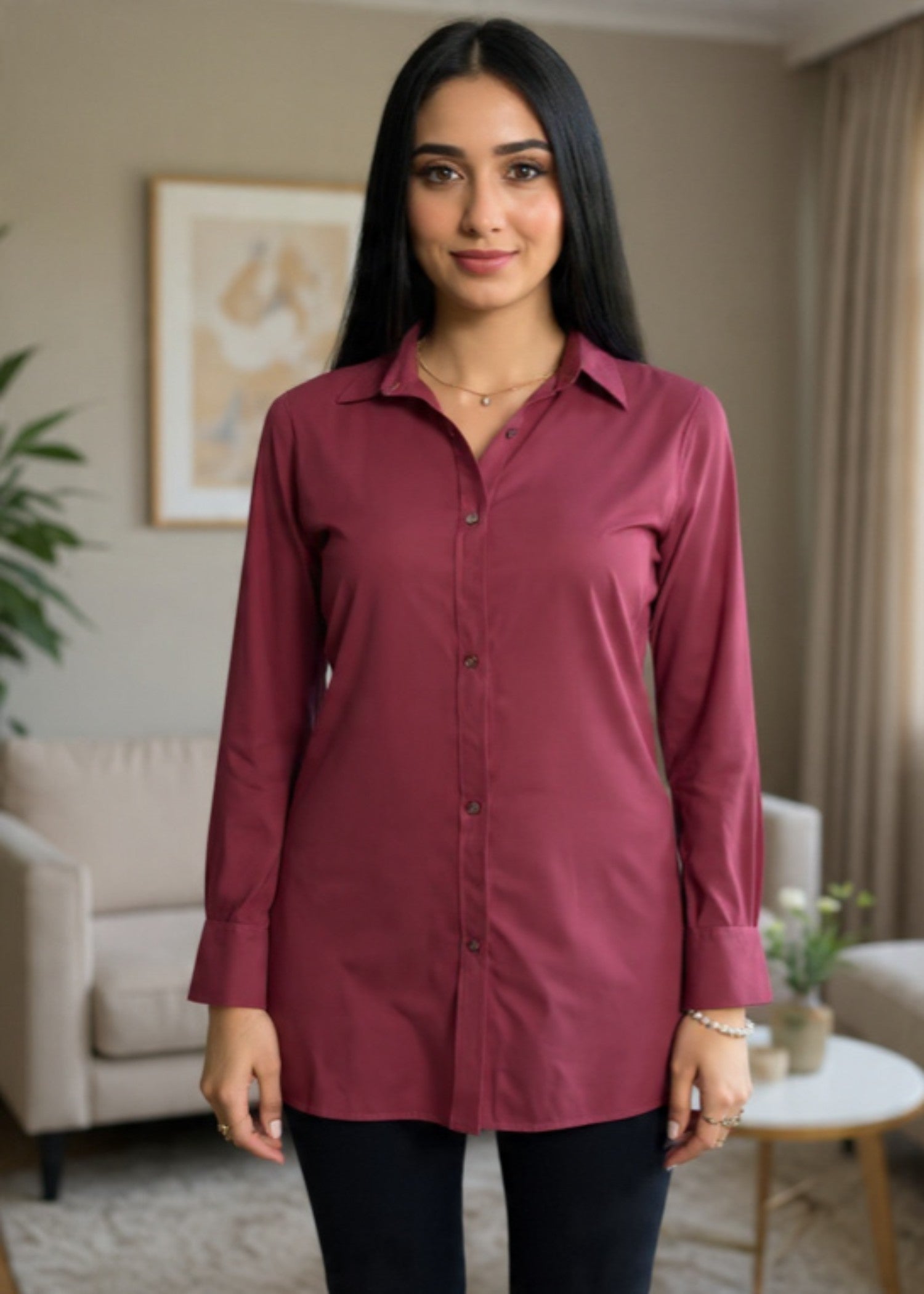 georgette Top in Amaranth