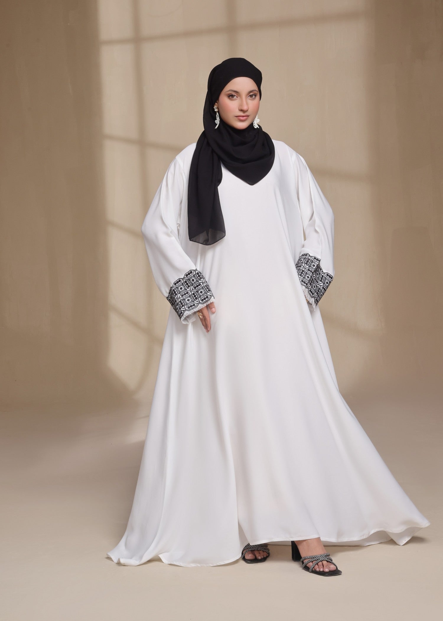 nidha Abaya in White