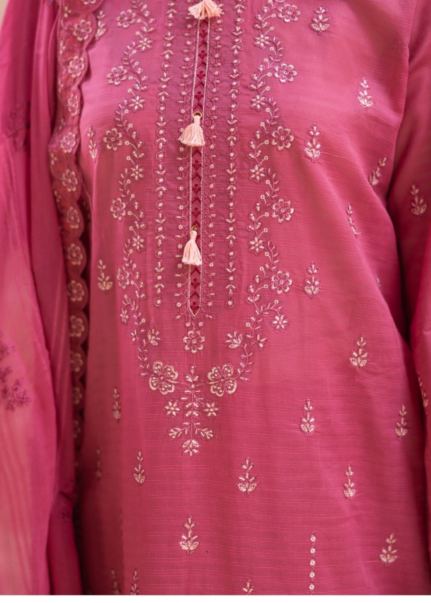 lawn Sharara in Zinnia pink