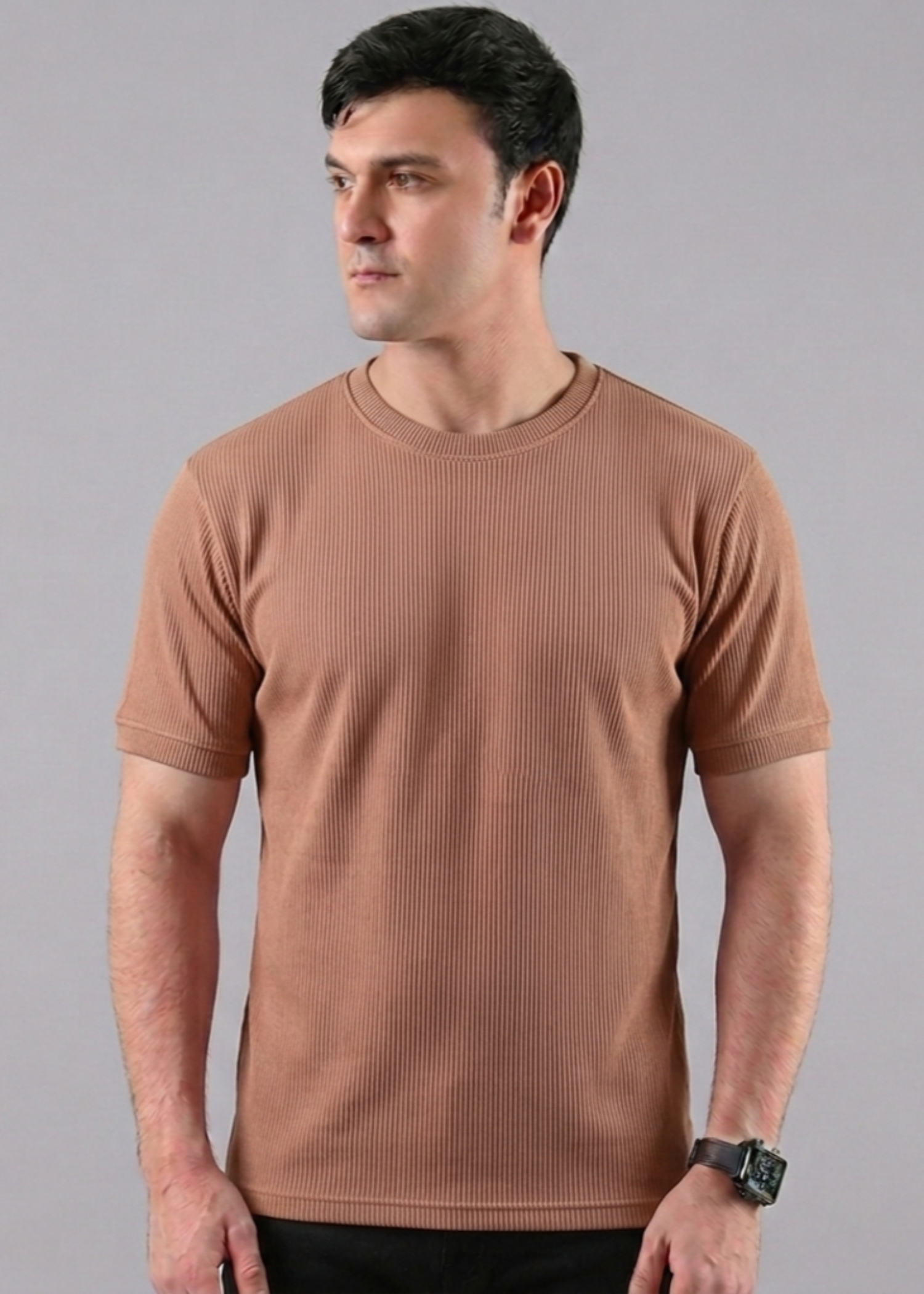 cotton T Shirt in Tawny brown