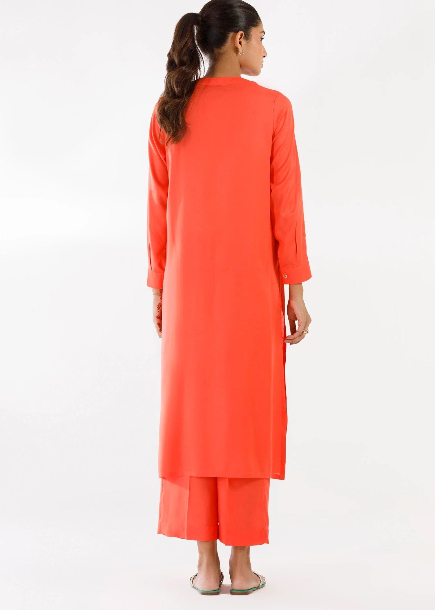 linen Co Ord Sets in Pumpkin orange