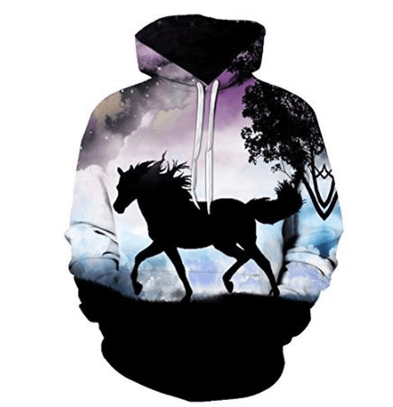Digital Print Men'S and Women'S Long-Sleeved Pullover Hoodie Sweatshirt