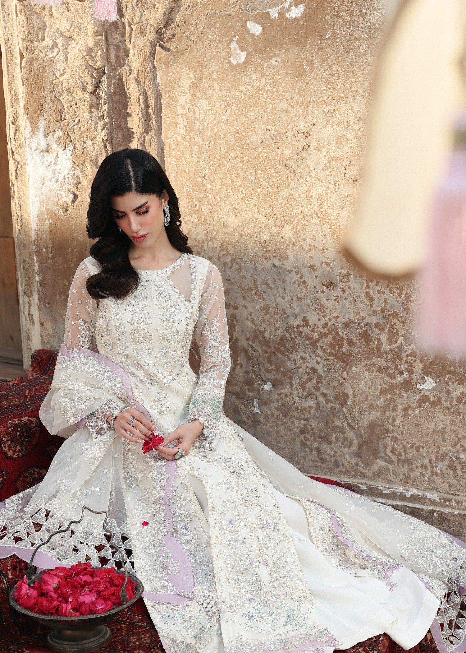 organza Sharara in Cream