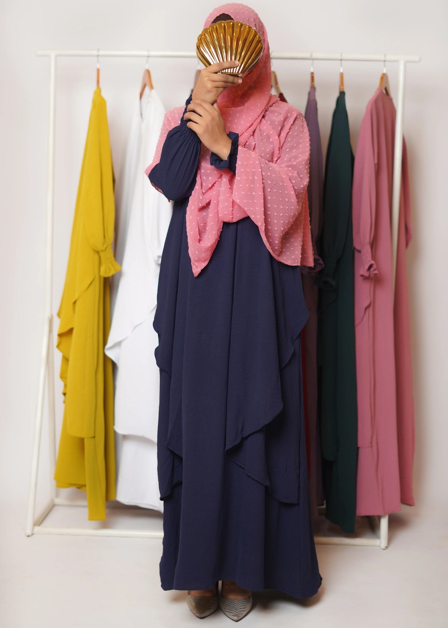 polyester Abaya in Dark blue
