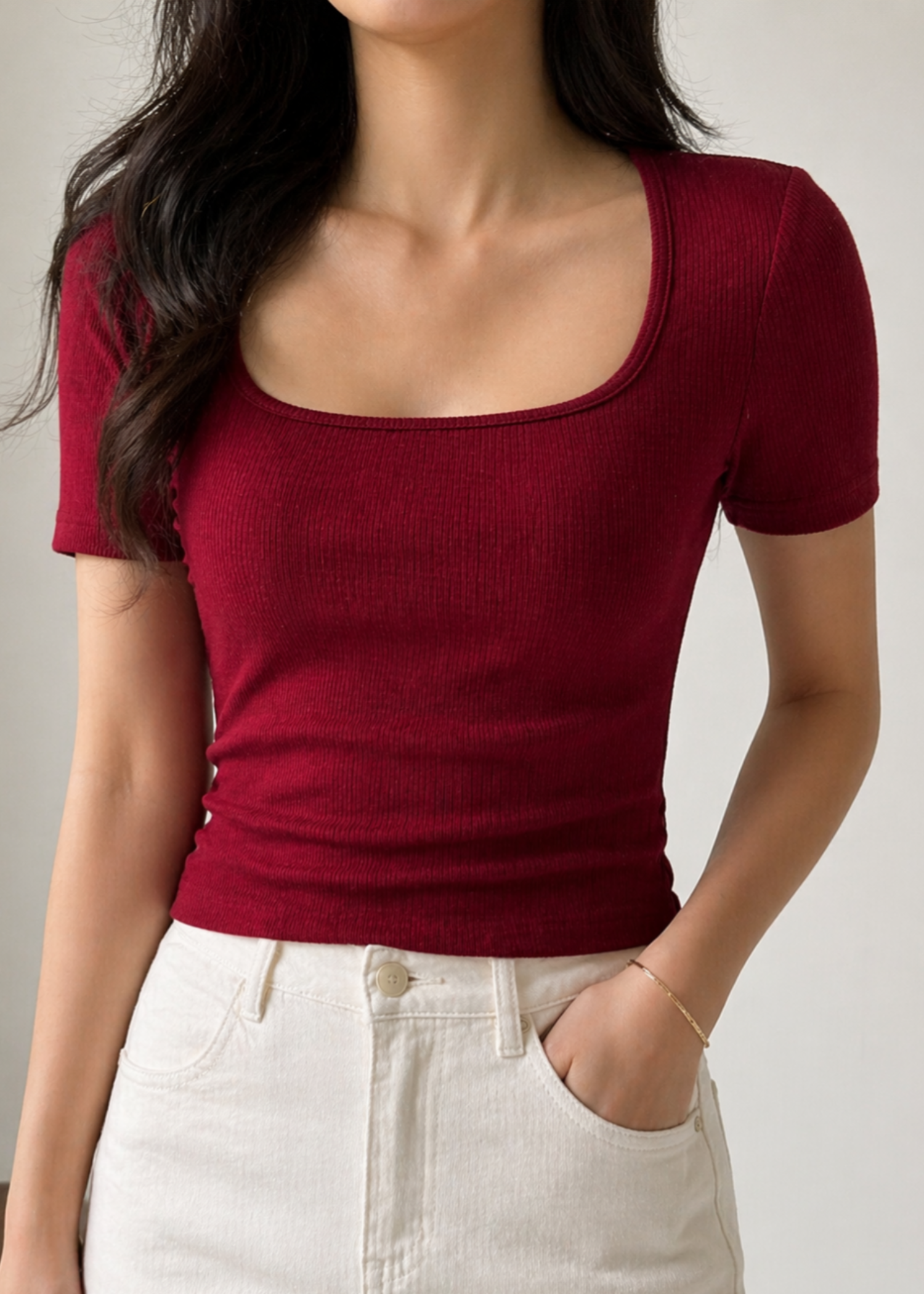 cotton Top in Maroon