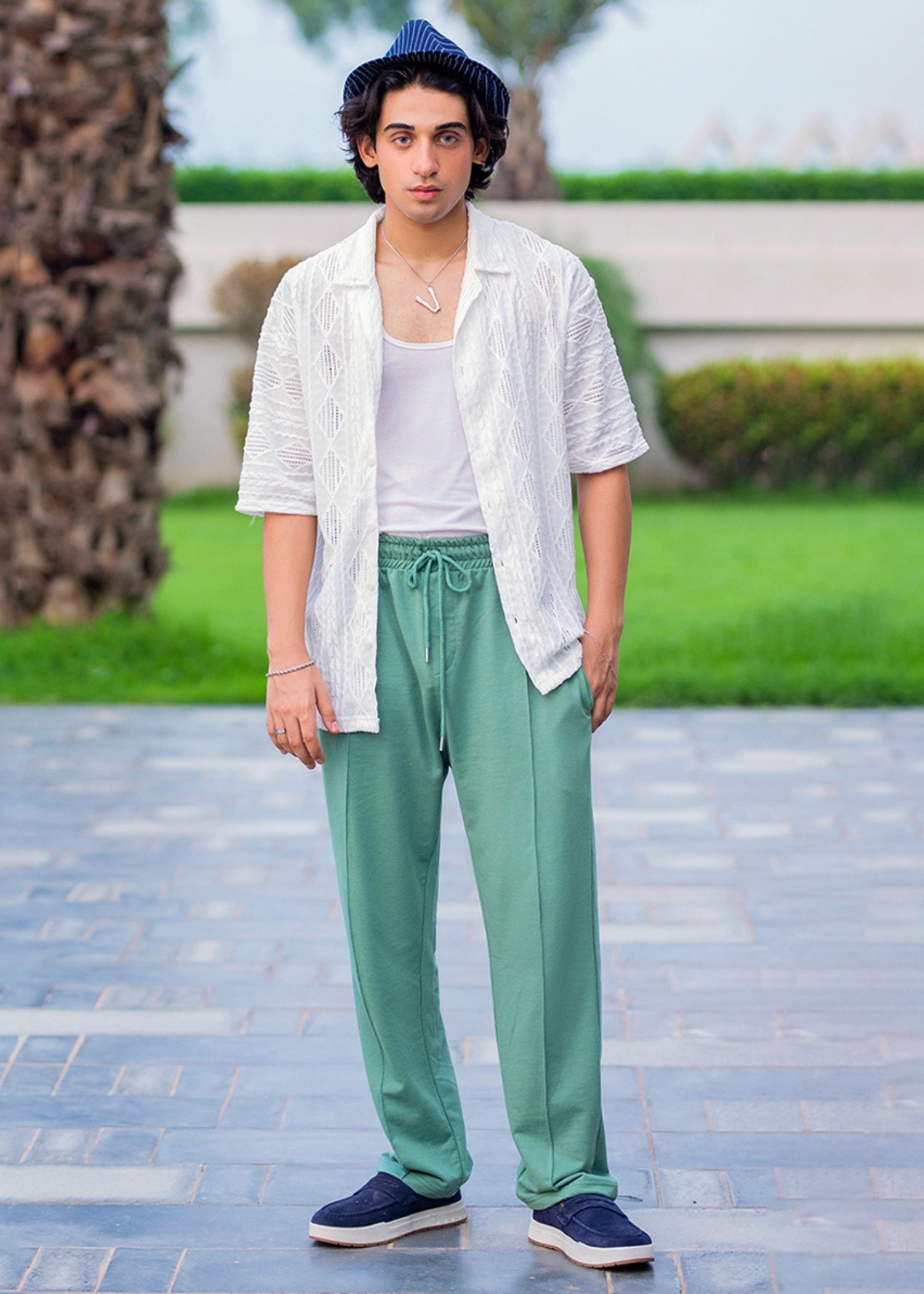 terry Trousers in Sage green