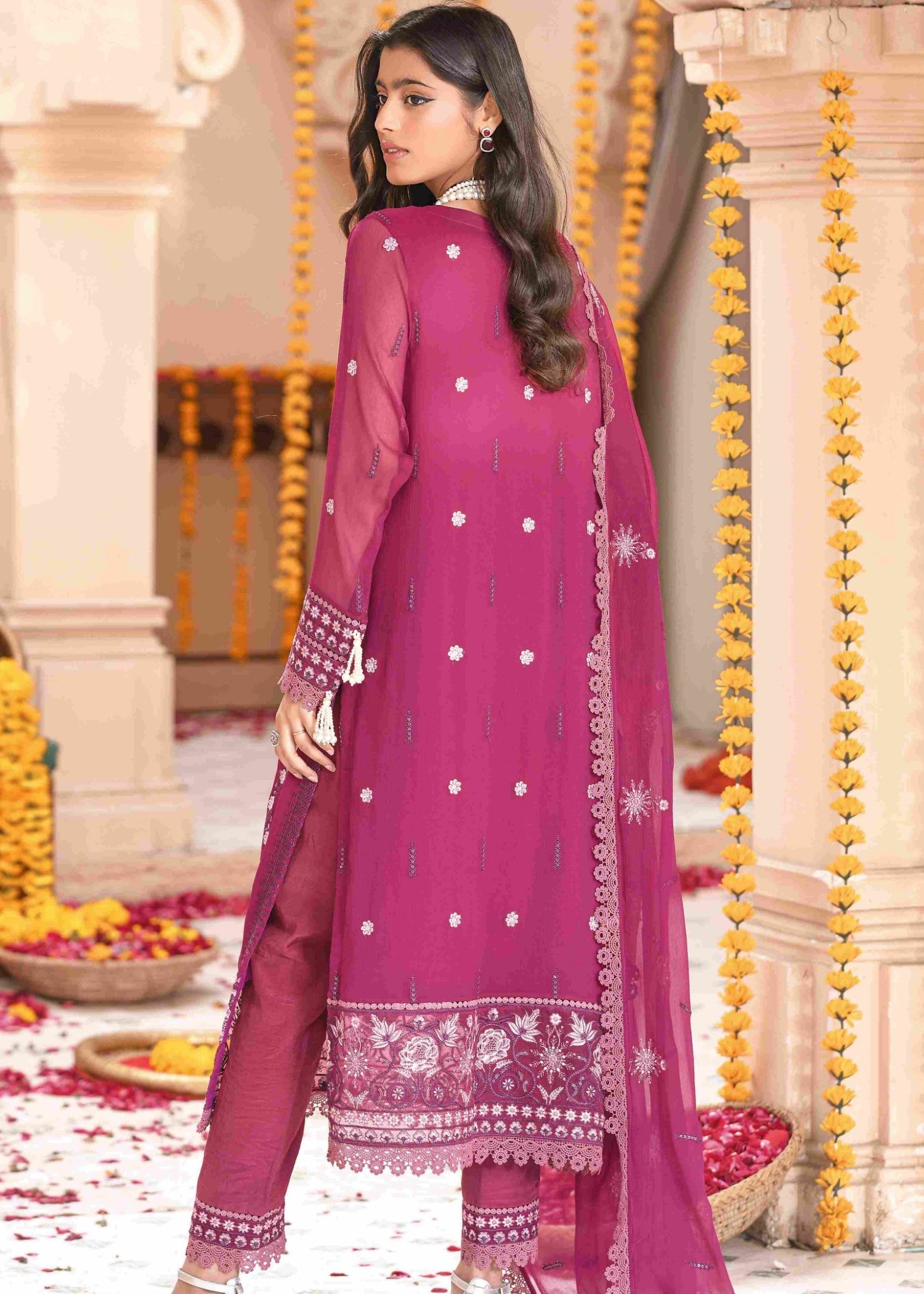 chiffon Unstitched in Magenta
