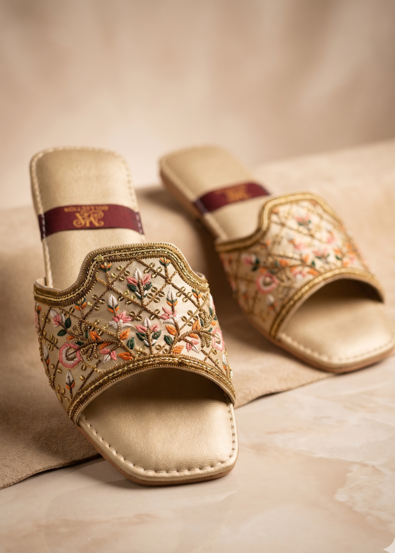Flats in Gold by - High Quality Women Flats TZH5255