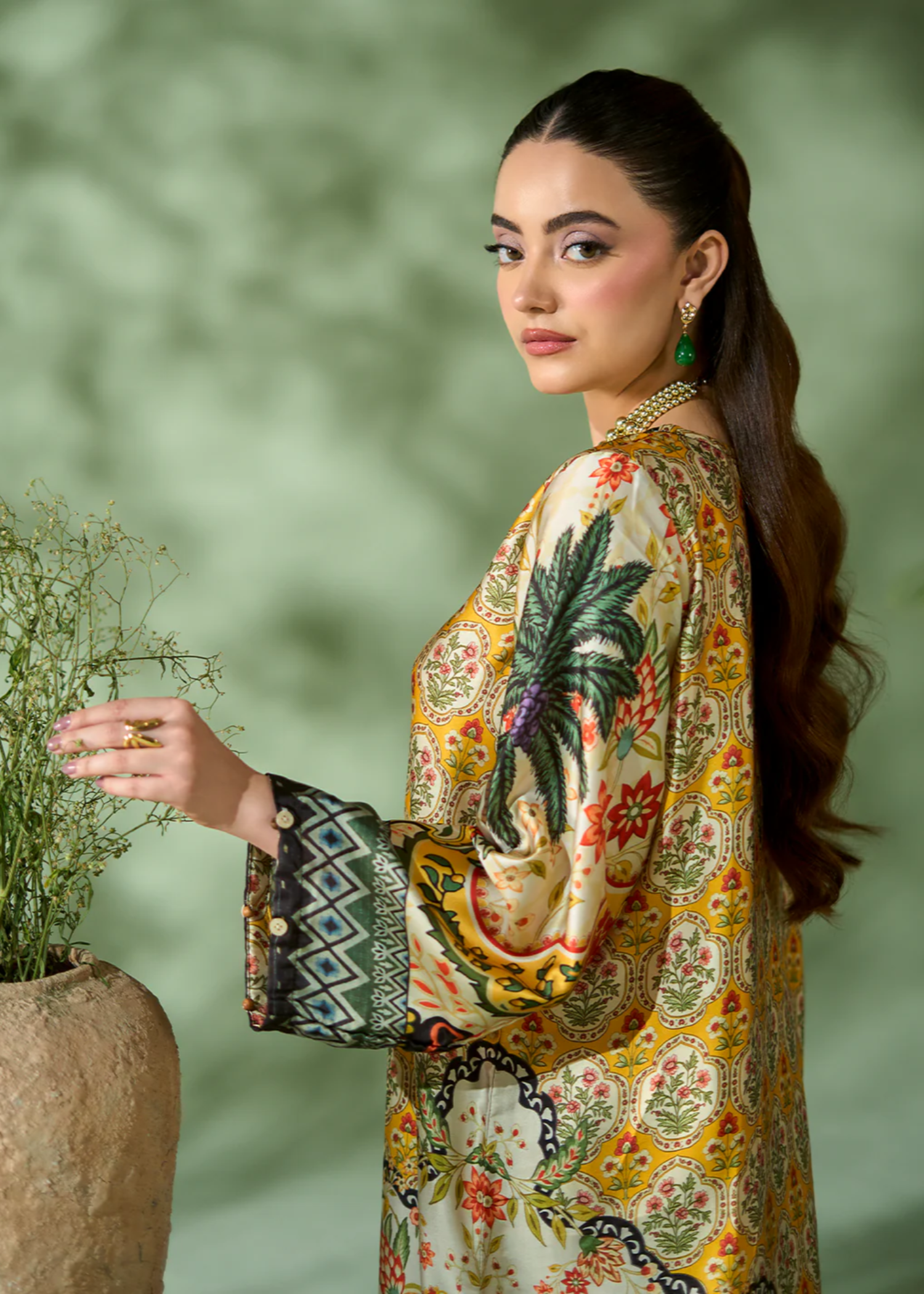silk Kaftan in Mellow yellow