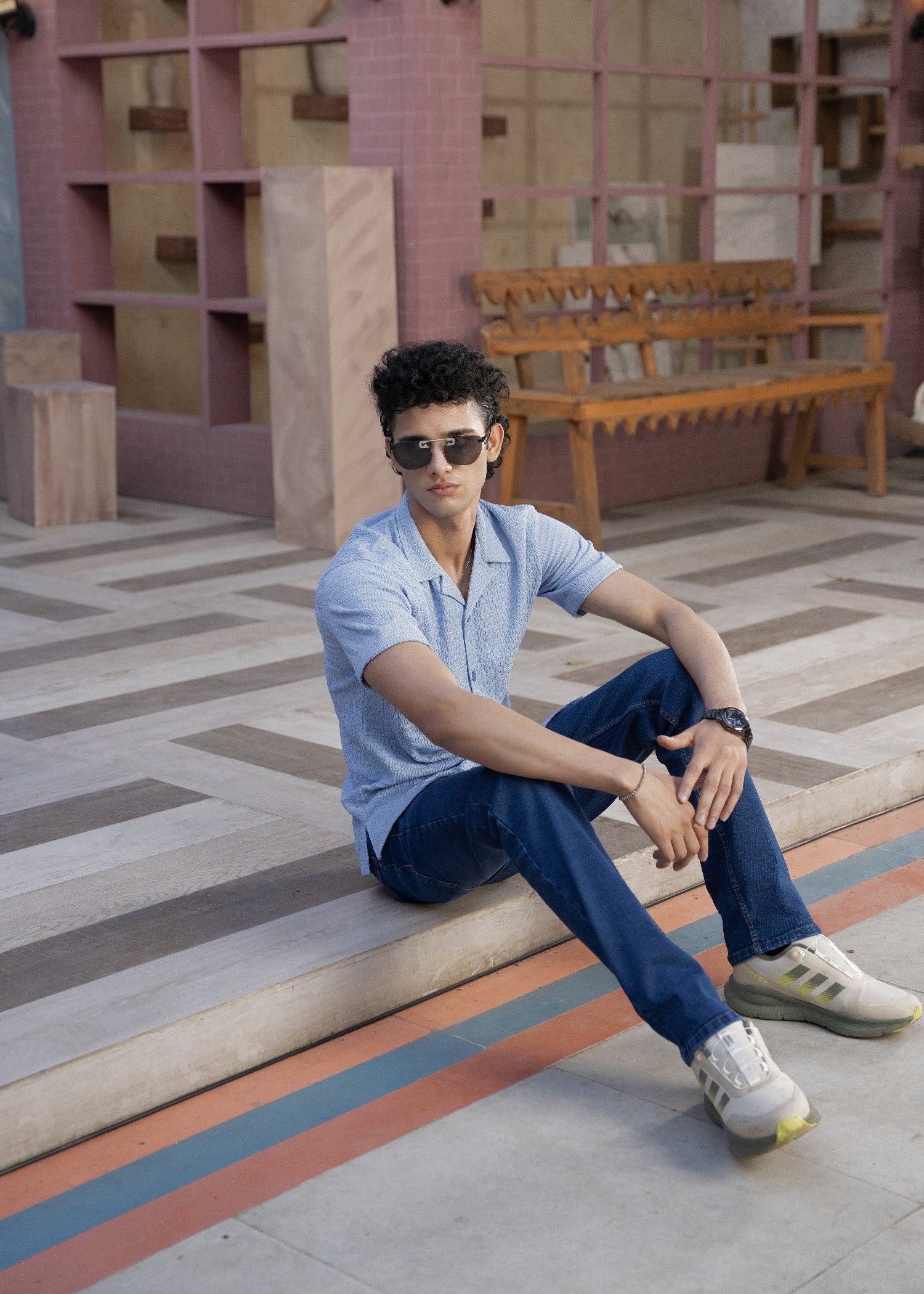 cotton Casual Shirt in Sky blue, arctic blue