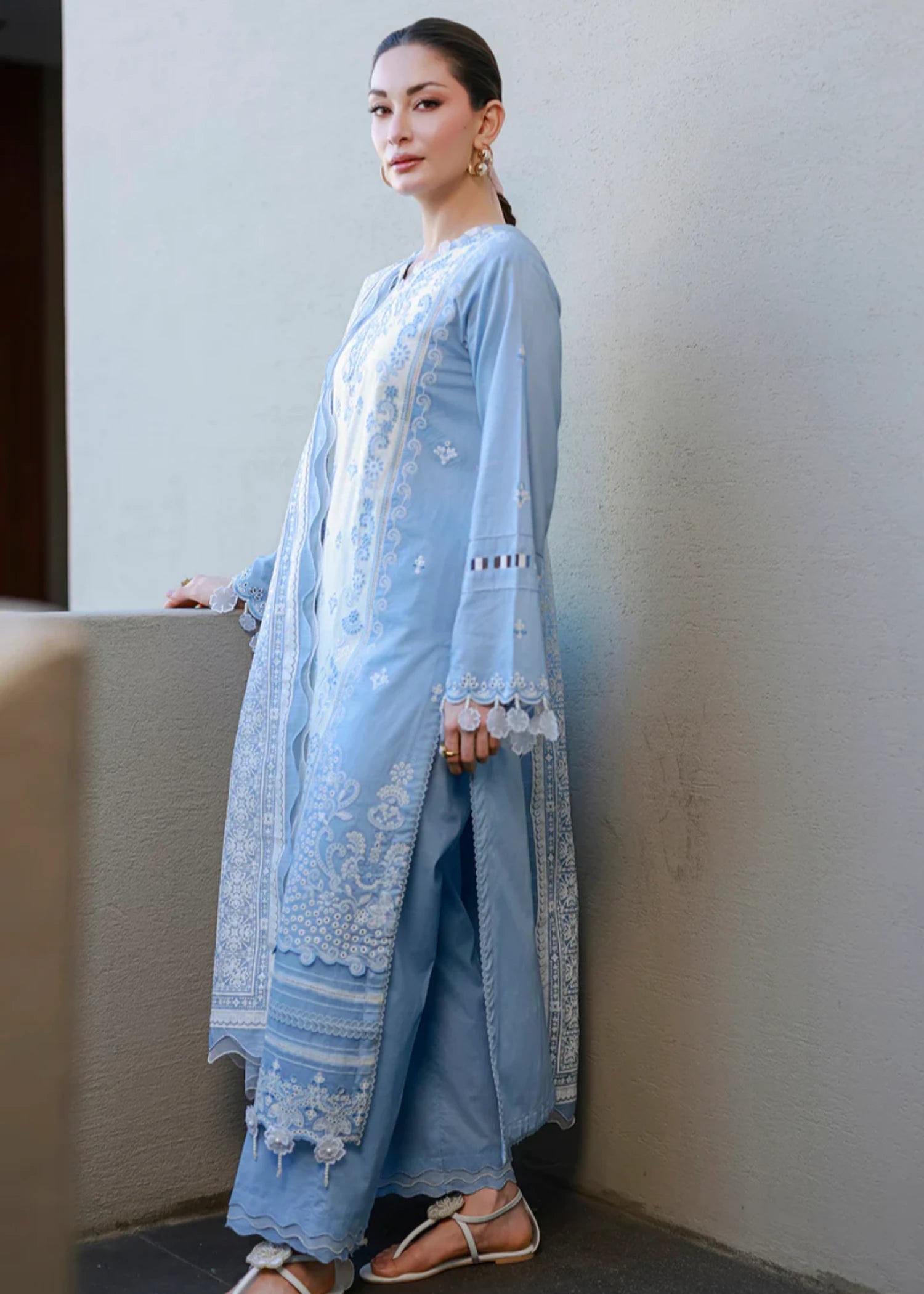 cotton Unstitched in Ice blue