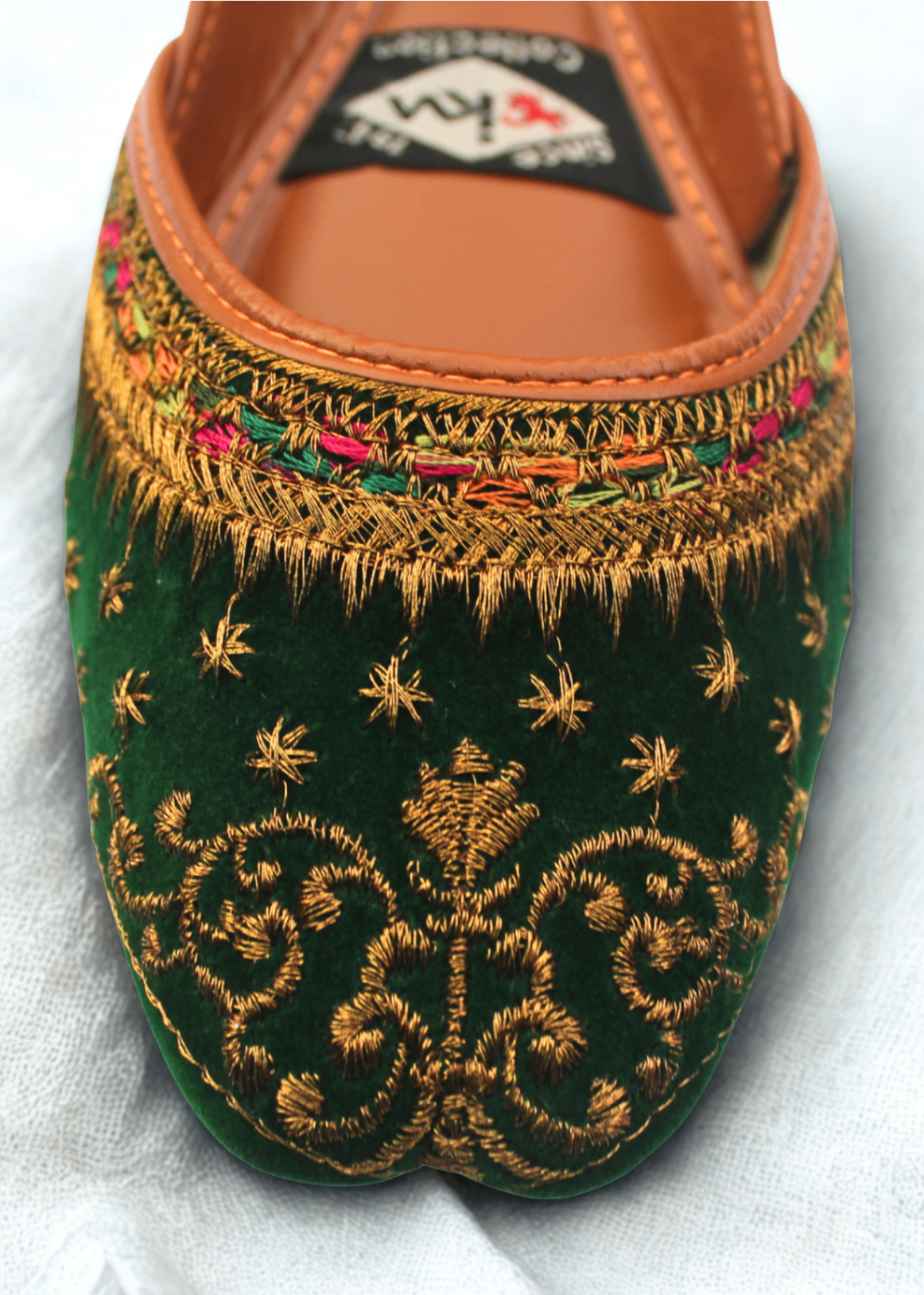 Khussa in Green by - High Quality Women Khussa OPM8416
