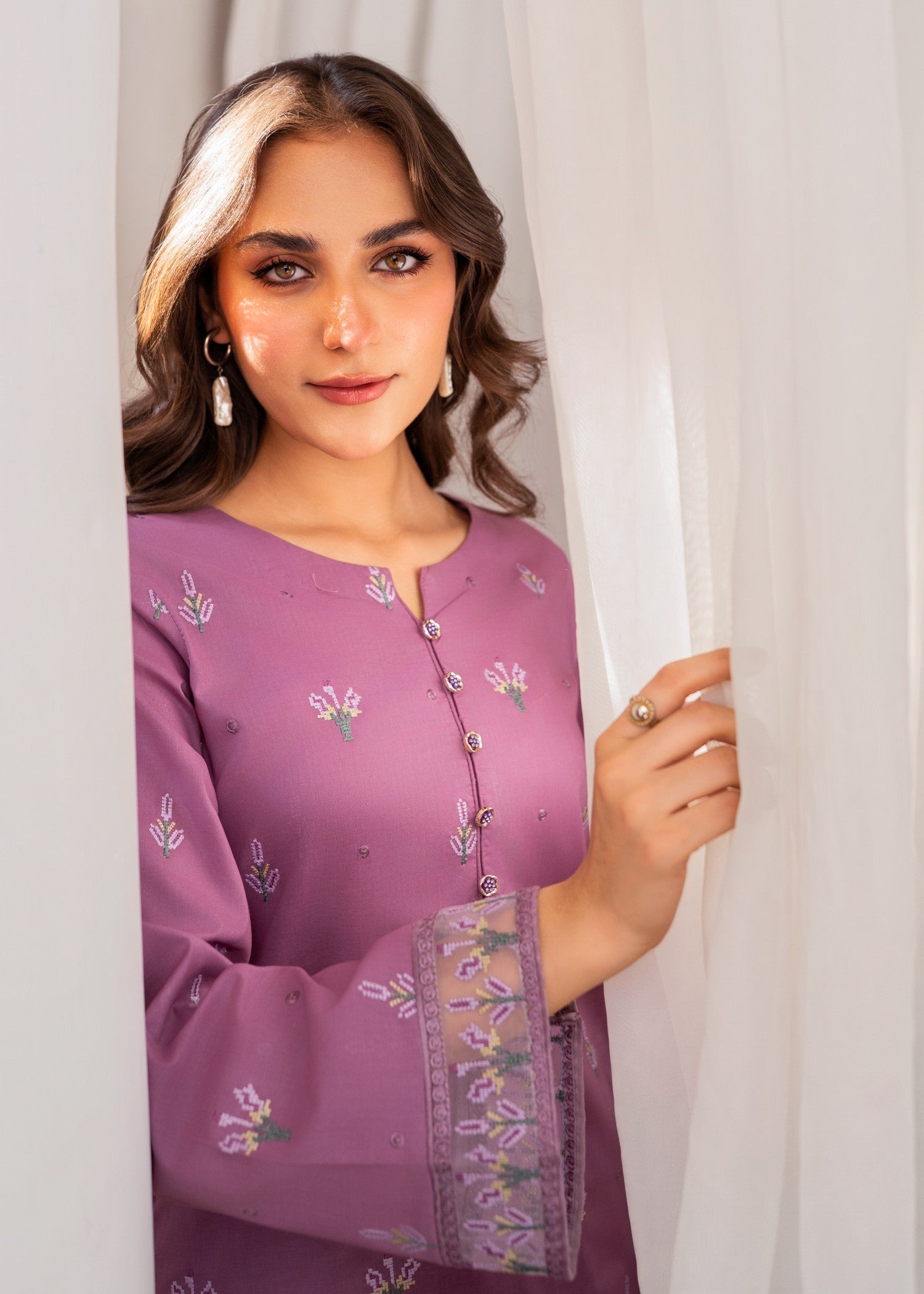 viscose Kurta Set in Wisteria