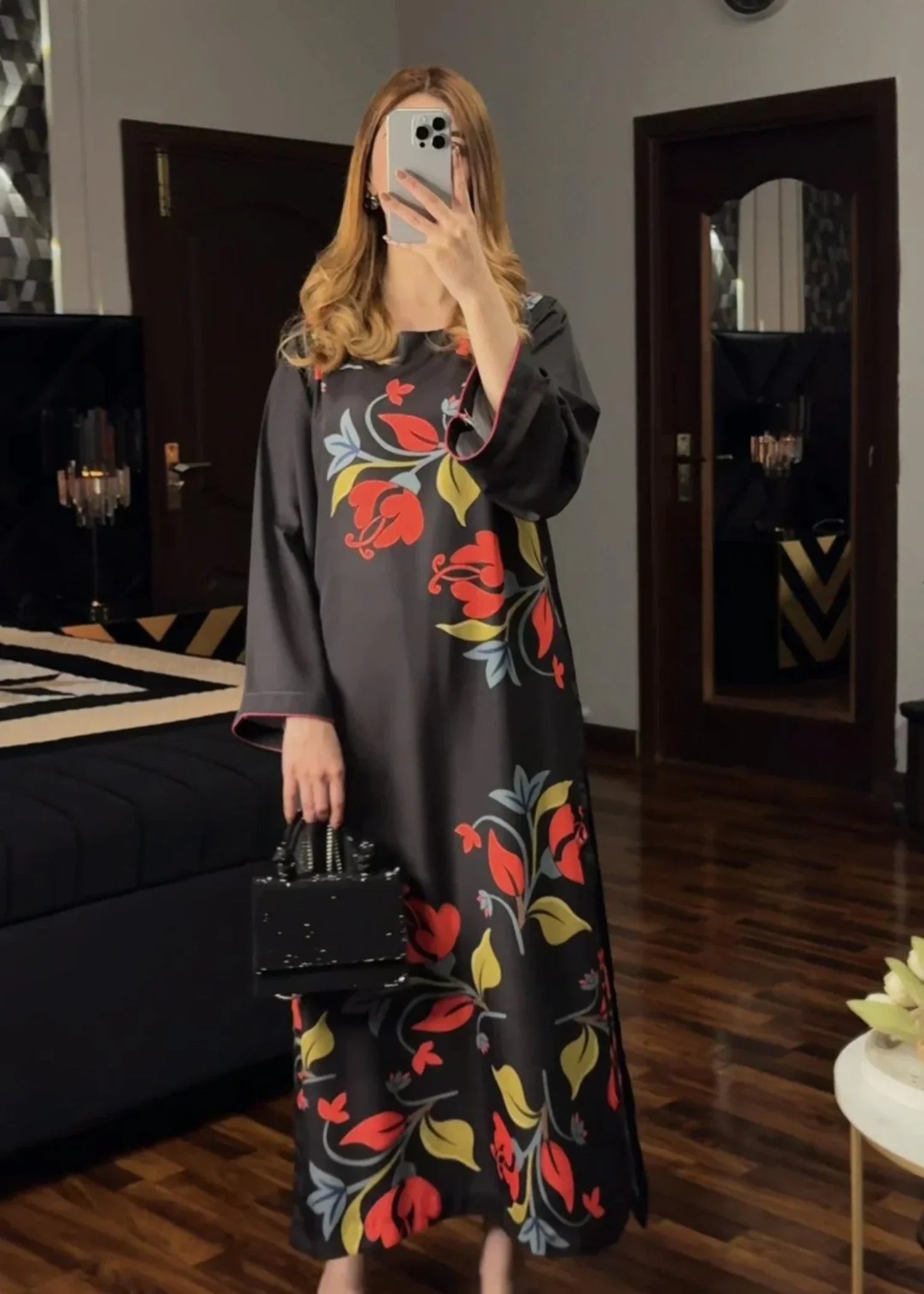crepe Kurti in Jet black