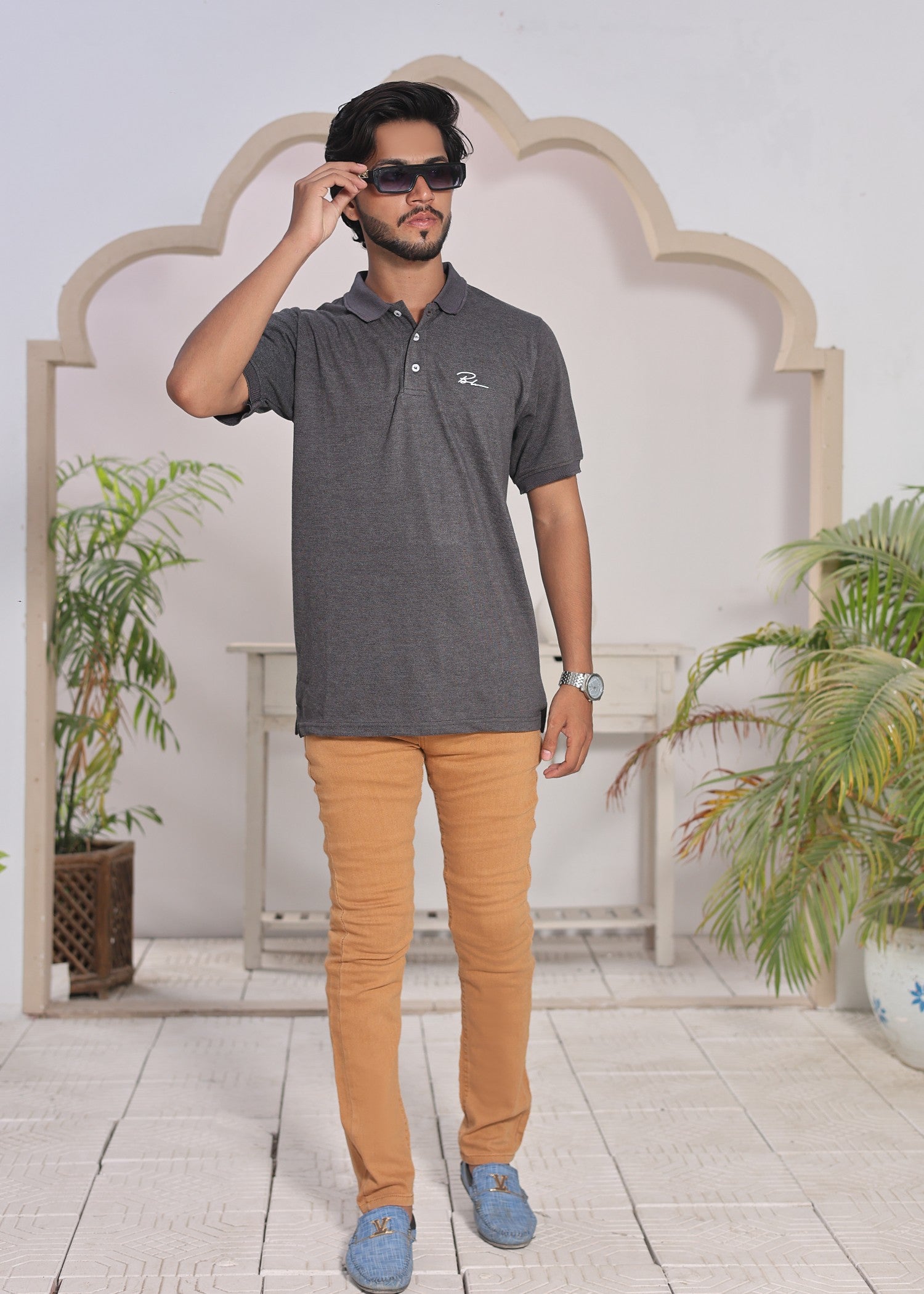 polycotton Jeans in Mari gold