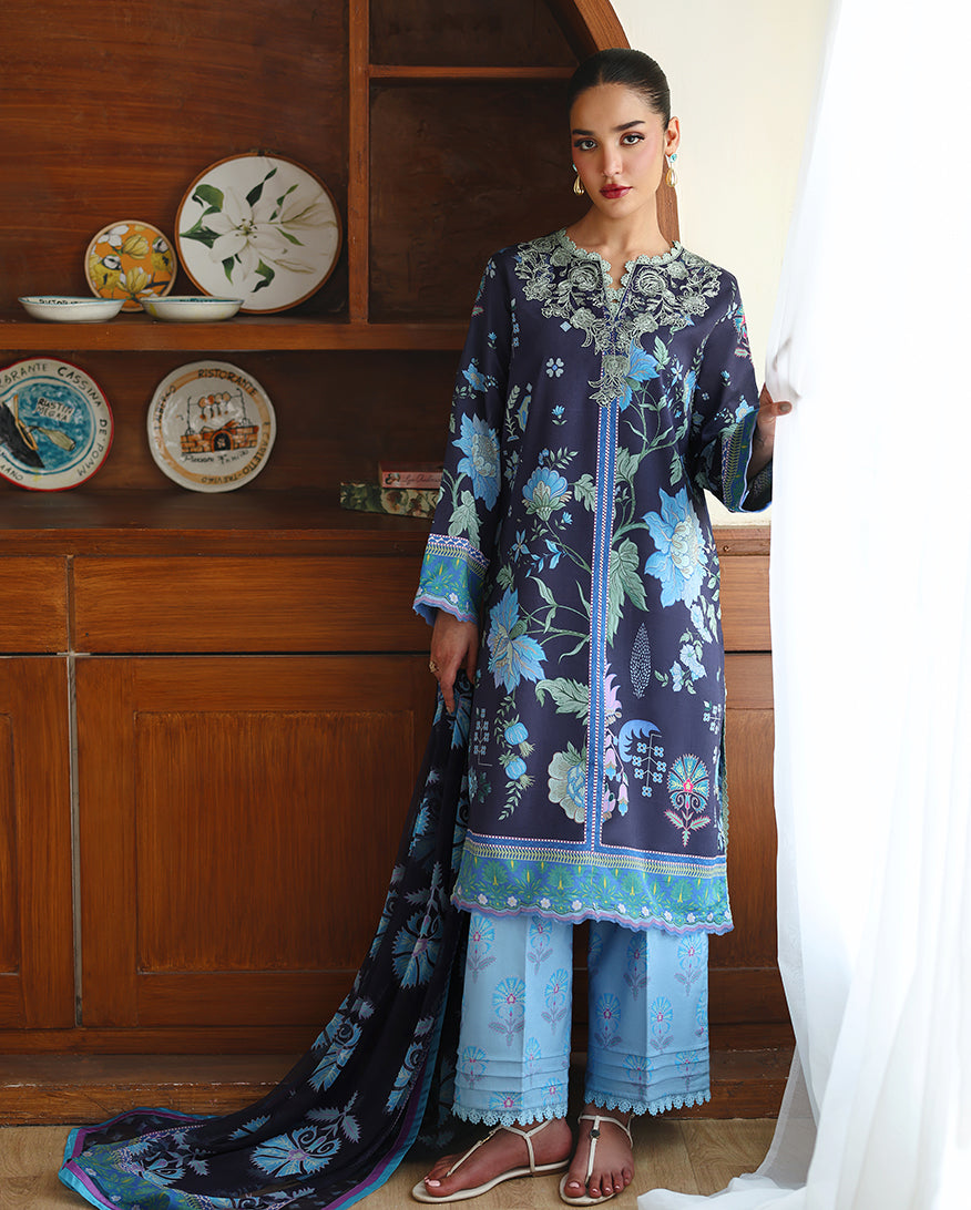 Eclat Garden Printed Lawn – Orchid meadow