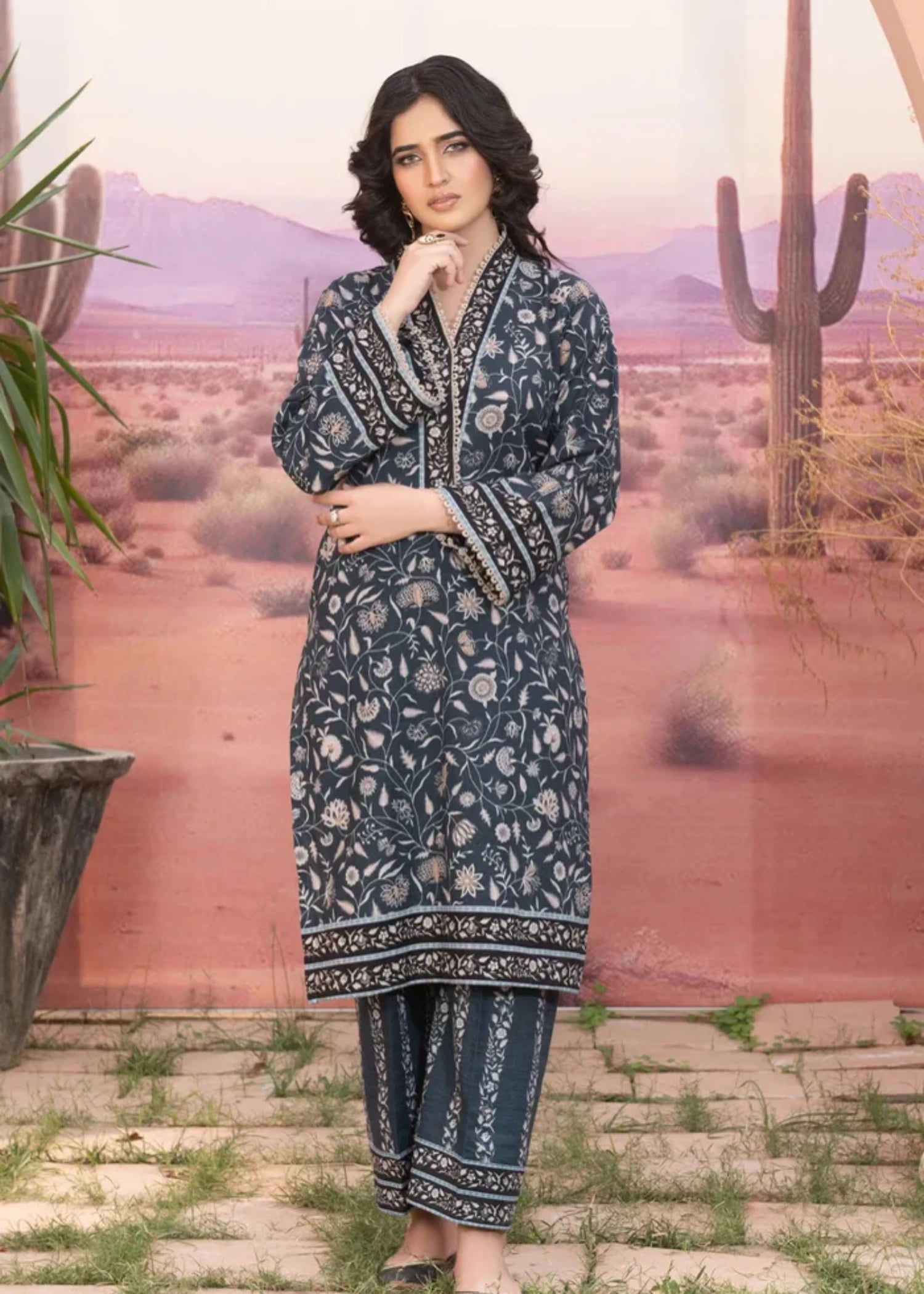 khaddar Unstitched in Midnight
