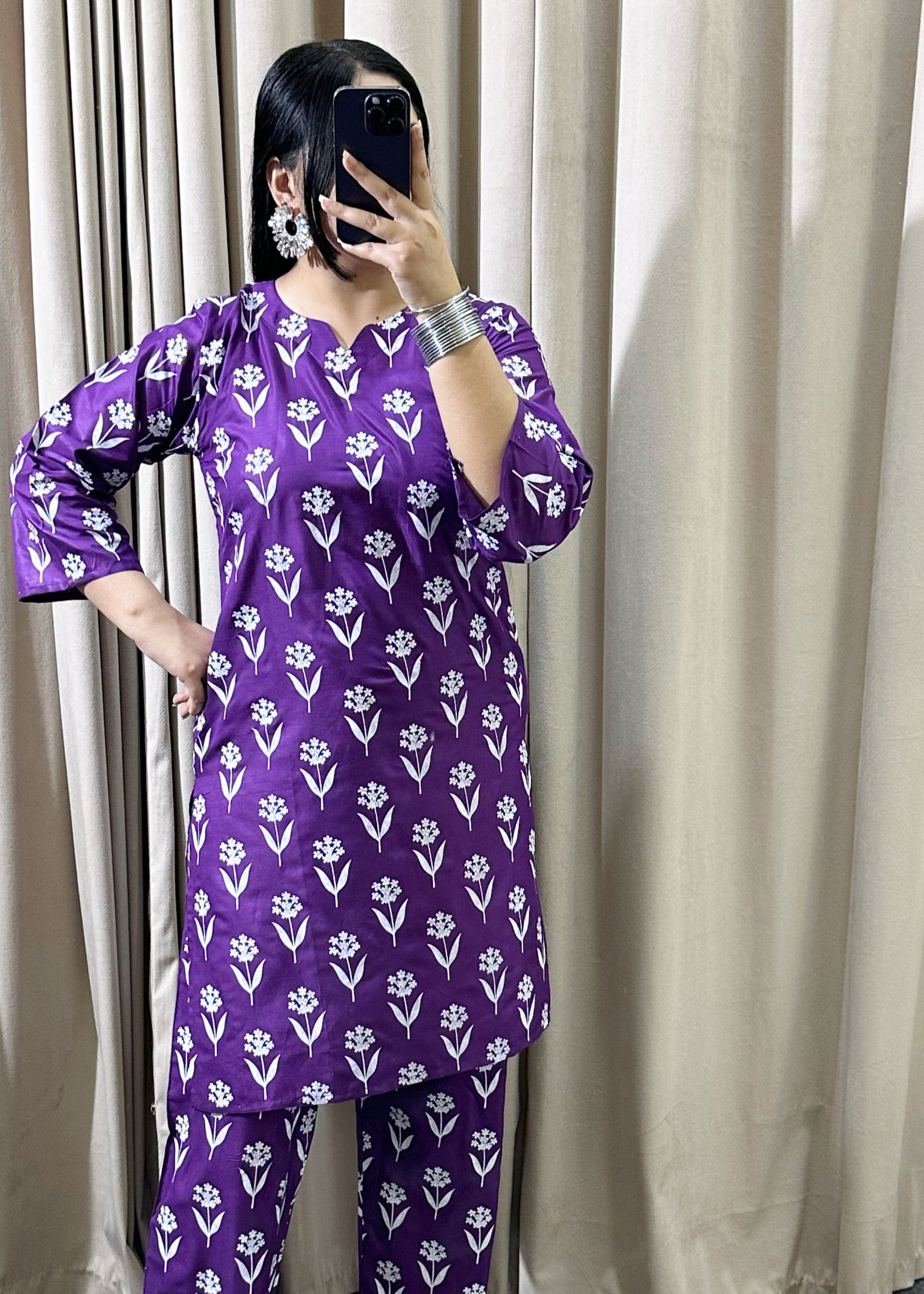 linen Co Ord Sets in Purple heart