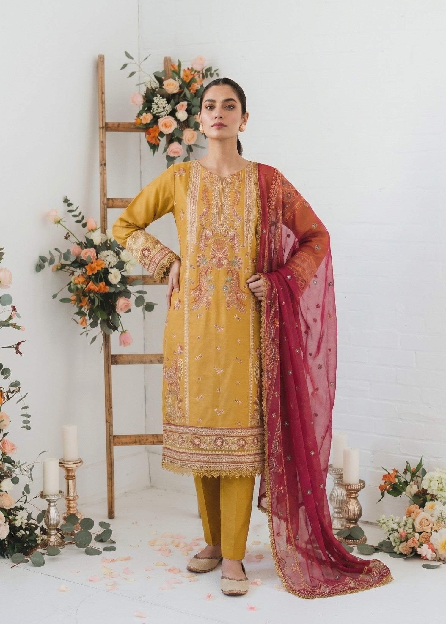 lawn Kurta Set in Honey