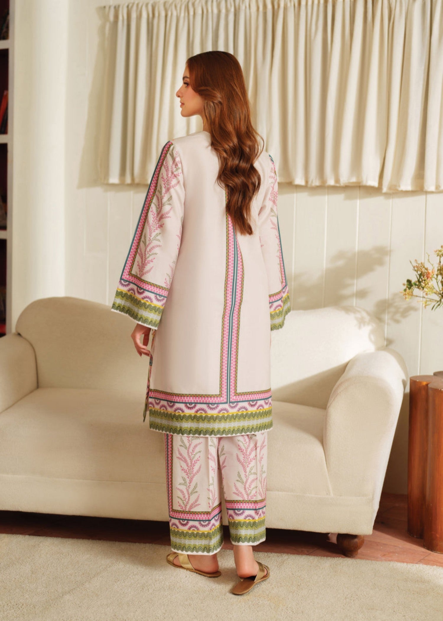 poly lawn Co Ord Sets in Pink