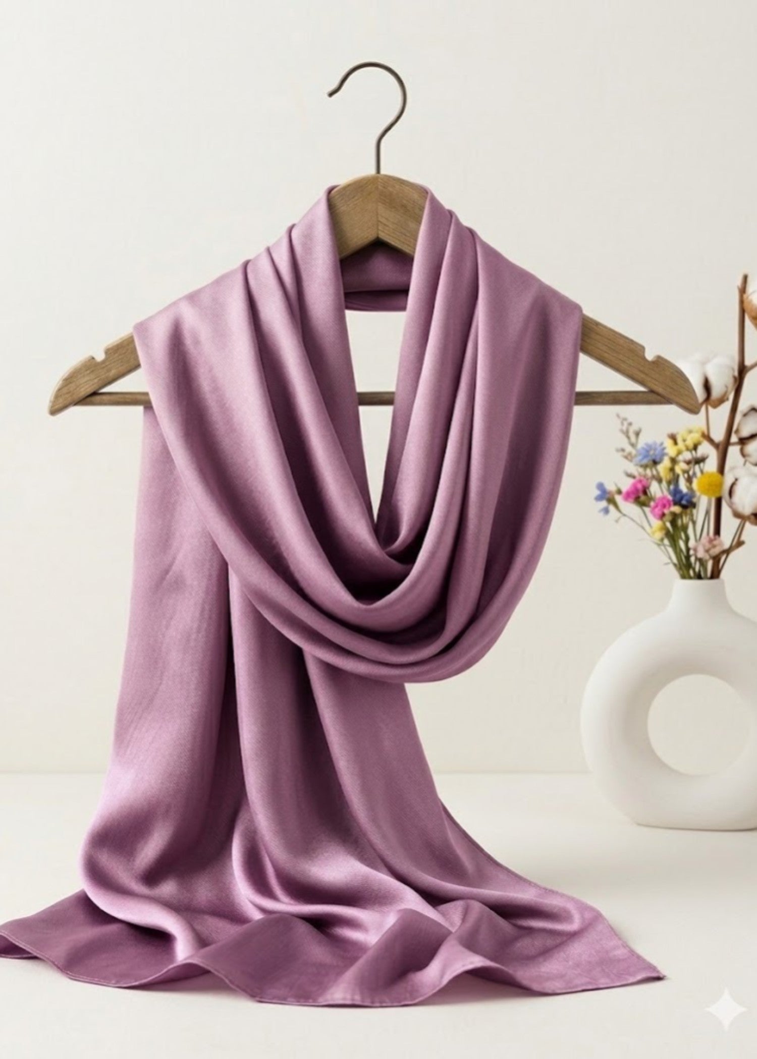 silk Hijab in Lavender grey
