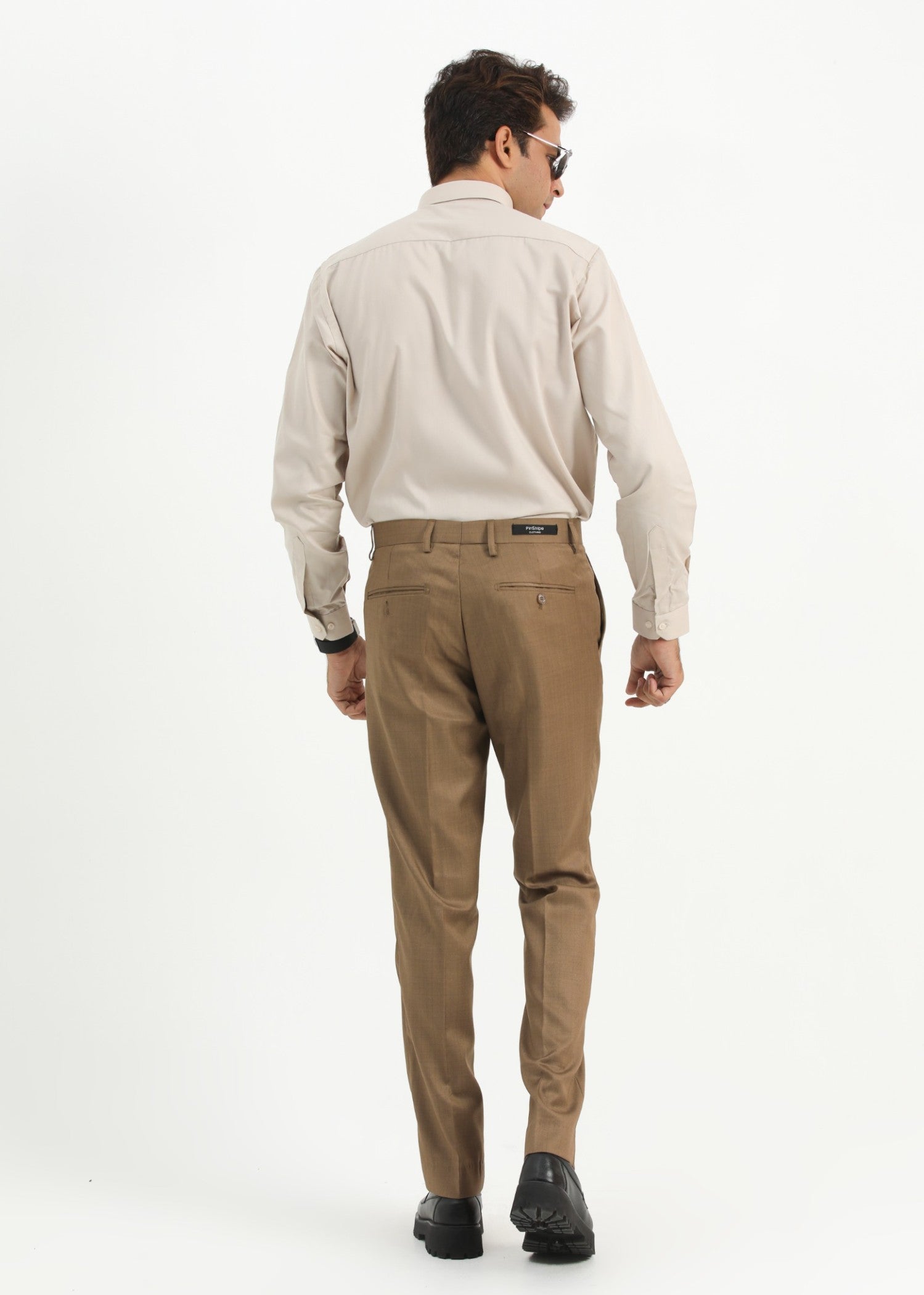 cotton silk Formal Shirt in Beige